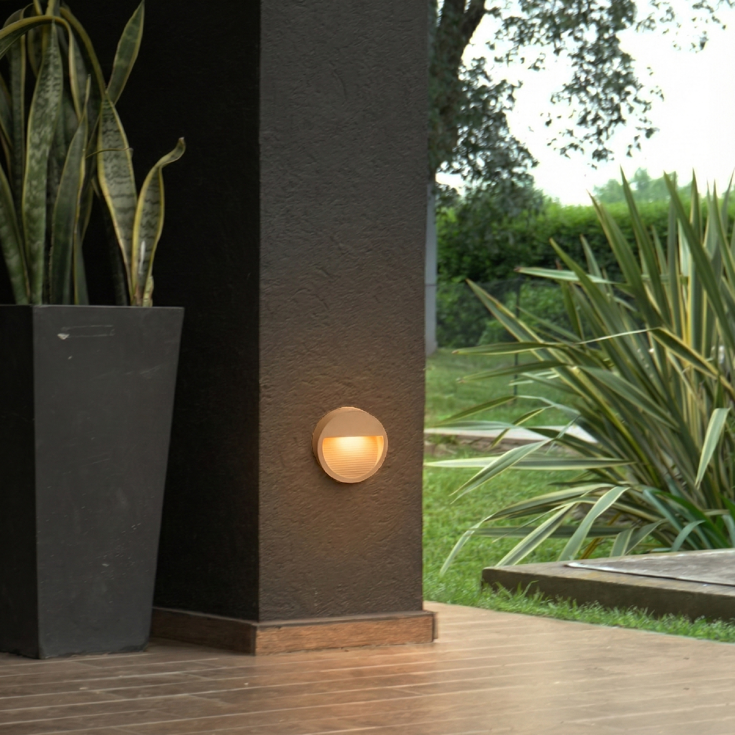 Aplique LED Exterior de Pared Redondo 12cm 6W IP65 Blanco Cálido 220V Blanco