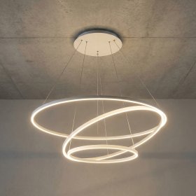 Lámpara LED Suspendida Blanco Ø80cm, 62W, Blanco Cálido 3000K, 3720lm