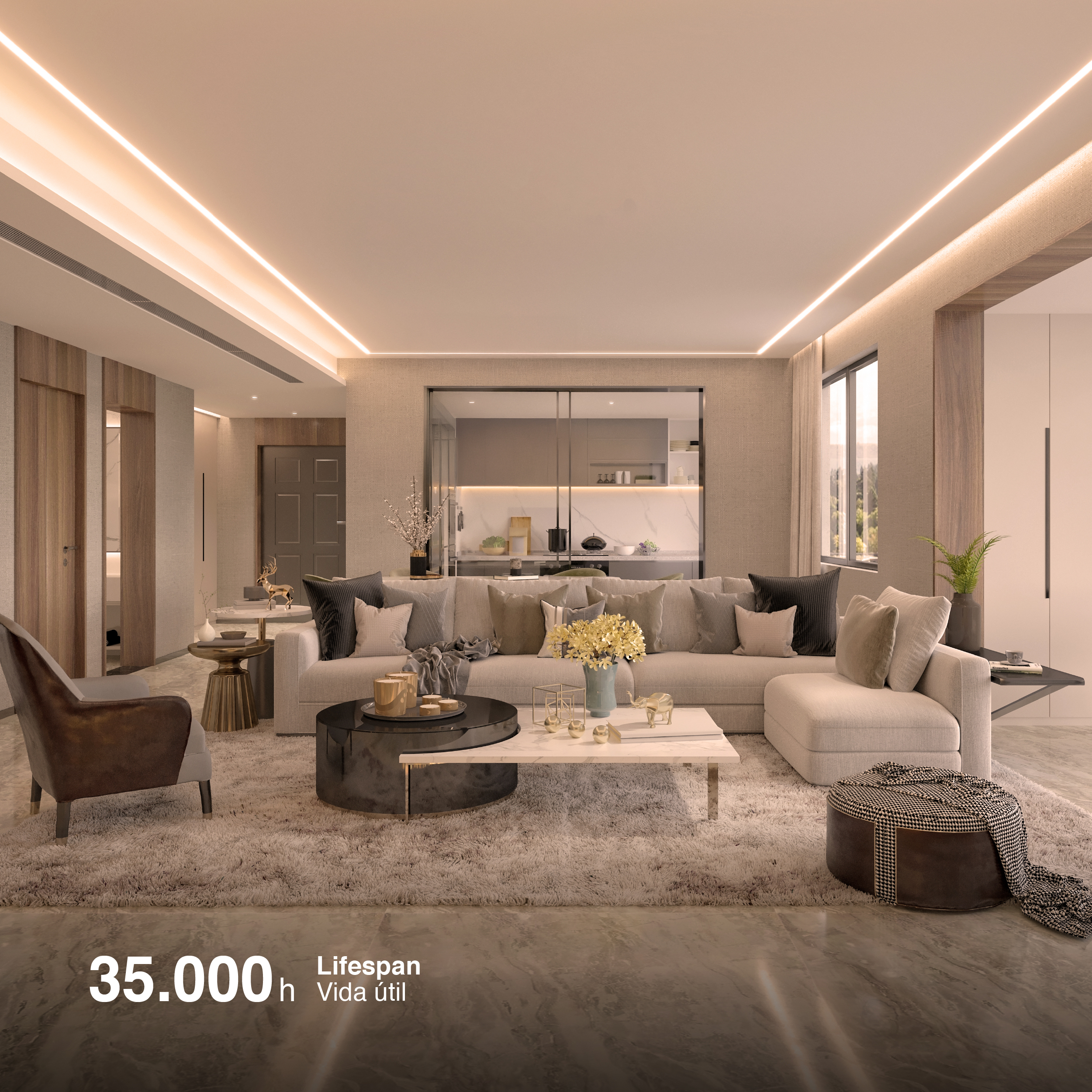 Tira LED COB 24V 4W/m Blanco Cálido 360lm/m 504LEDs/m, 3mm PCB IP33 x 5m