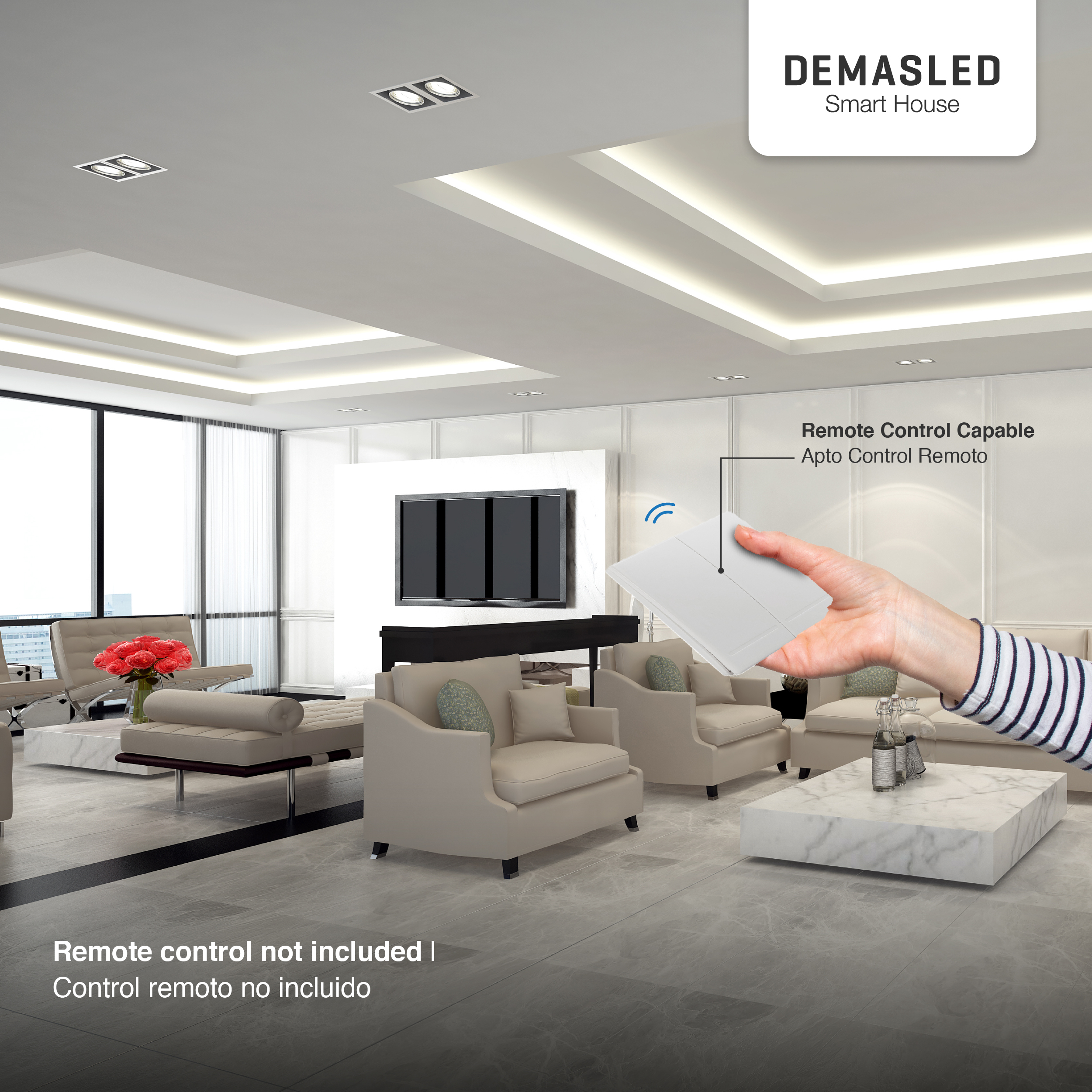 Mini Smart Switch WiFi+RF 2 Canales, 100-240Vac 50-60Hz 10A max 2.4GHz