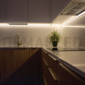 Perfil de Aluminio Esquinero Curvo 30x30mm Anodizado, Cover Opal Blanco x2m
