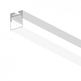 Perfil de Aluminio Linear 20x27mm Anodizado, Cover Cuadrado Opal Blanco x2m