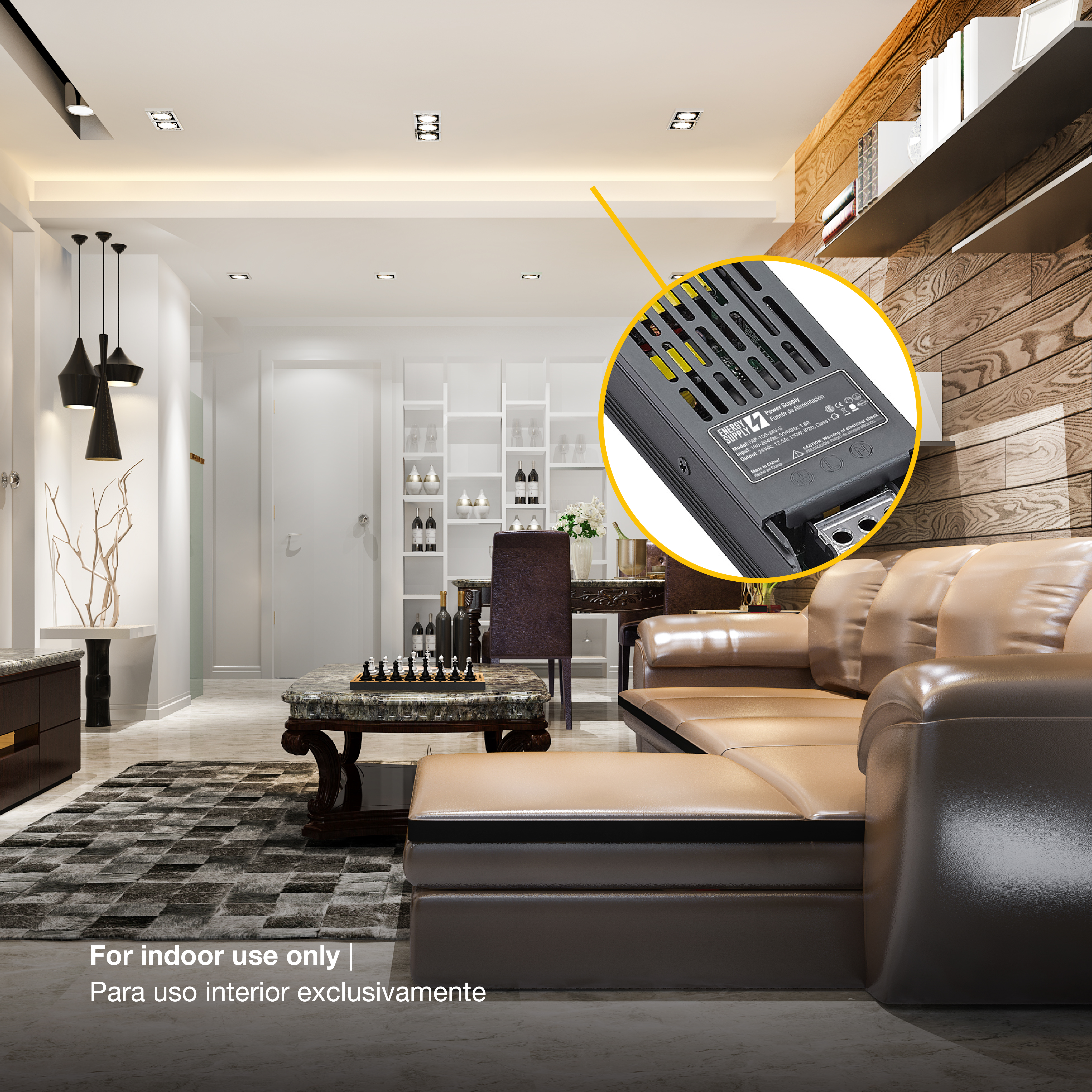 Fuente de alimentación perforada. SUPER Slim energy supply 150W-24v. 180-264vac. 150w. 6,3 amps. 24v