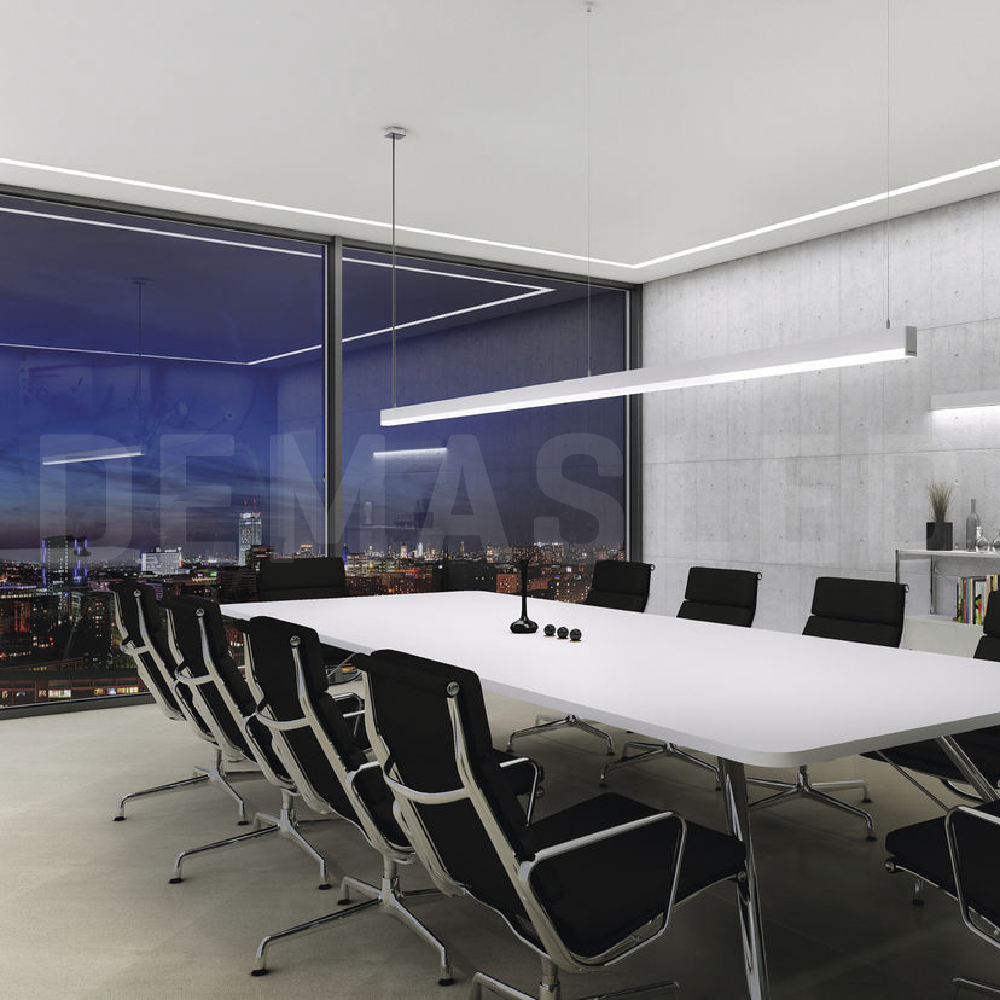 Perfil de Aluminio Linear 75x50mm Anodizado, Cover Opal Blanco x2m