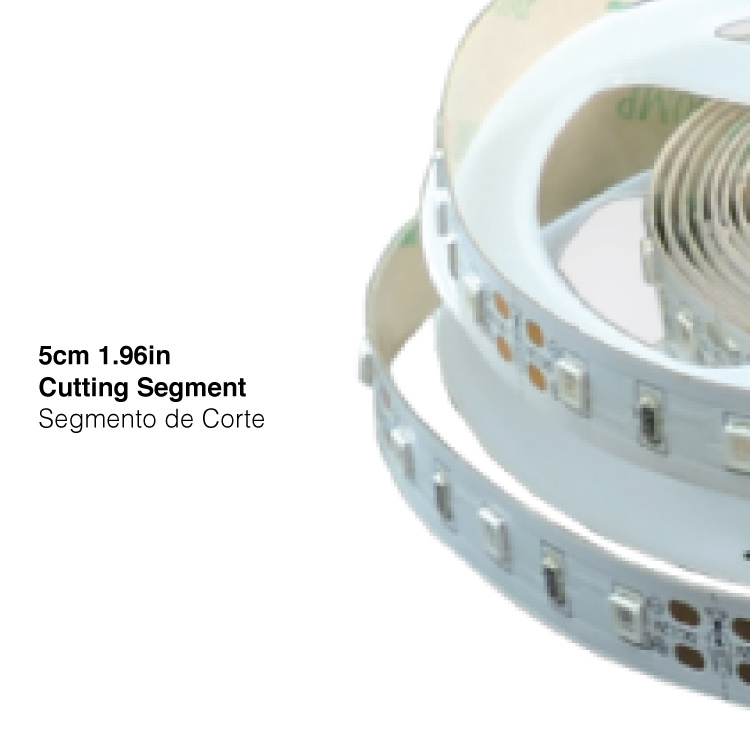 Tira LED SMD2835, 12V 12W/m, Azul 480nm, 900 lm/m, 60 LED/m, 5m