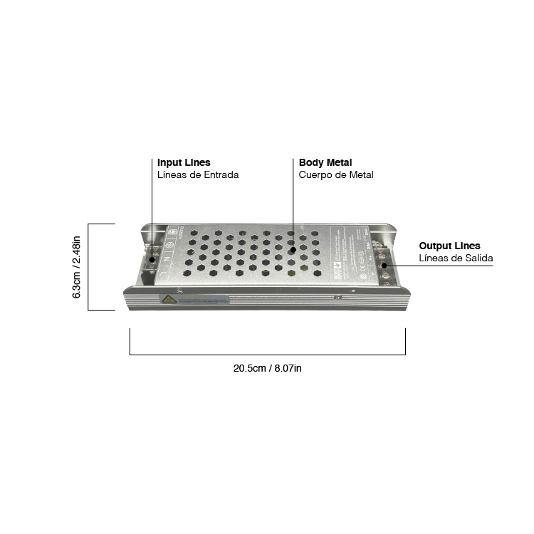 Fuente de Alimentación Dimerizable TRIAC & 0-10v, 12V 16.5A 200W, Interior