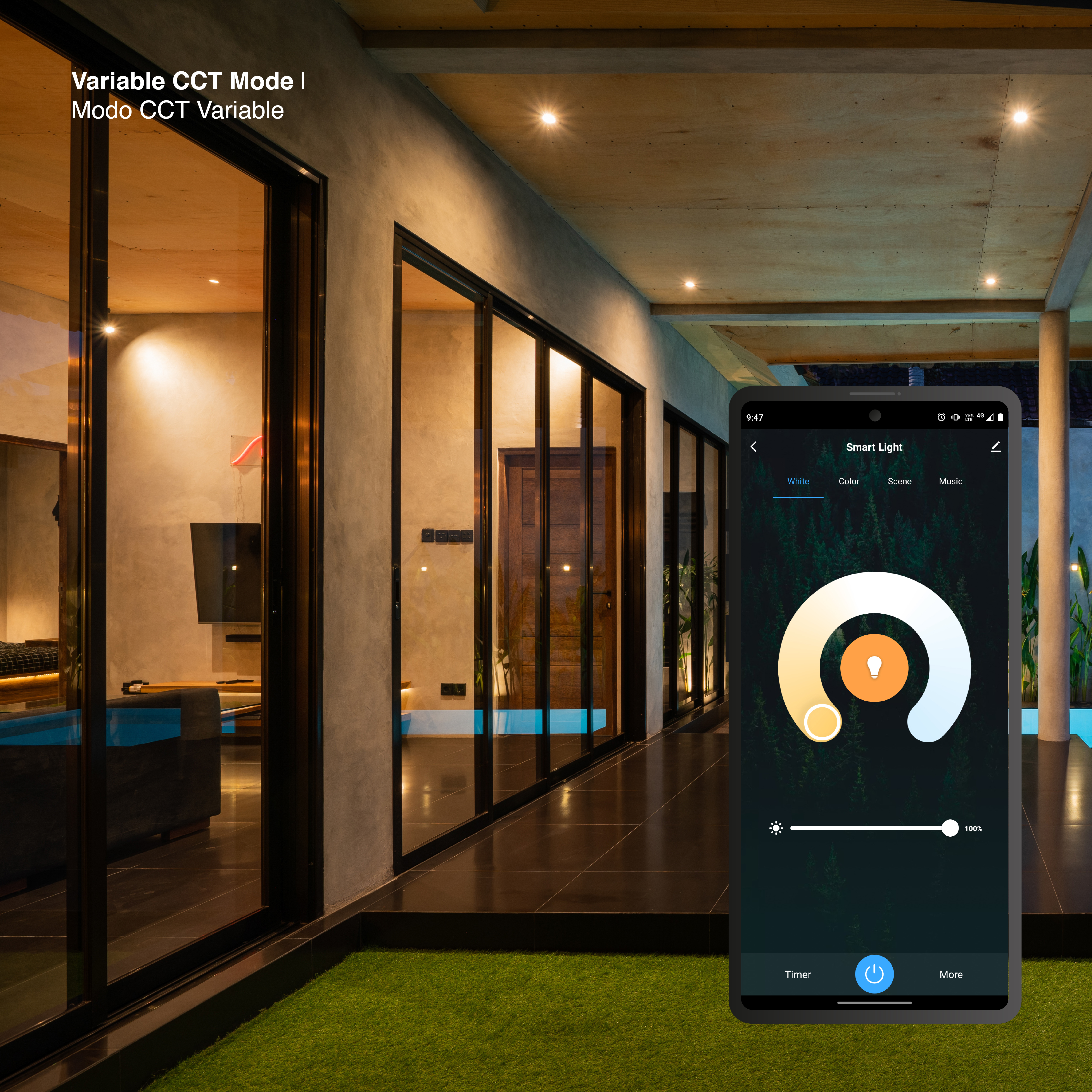 Lámpara LED GU10 5W 65mA 120° RGB-Blanco, 220V