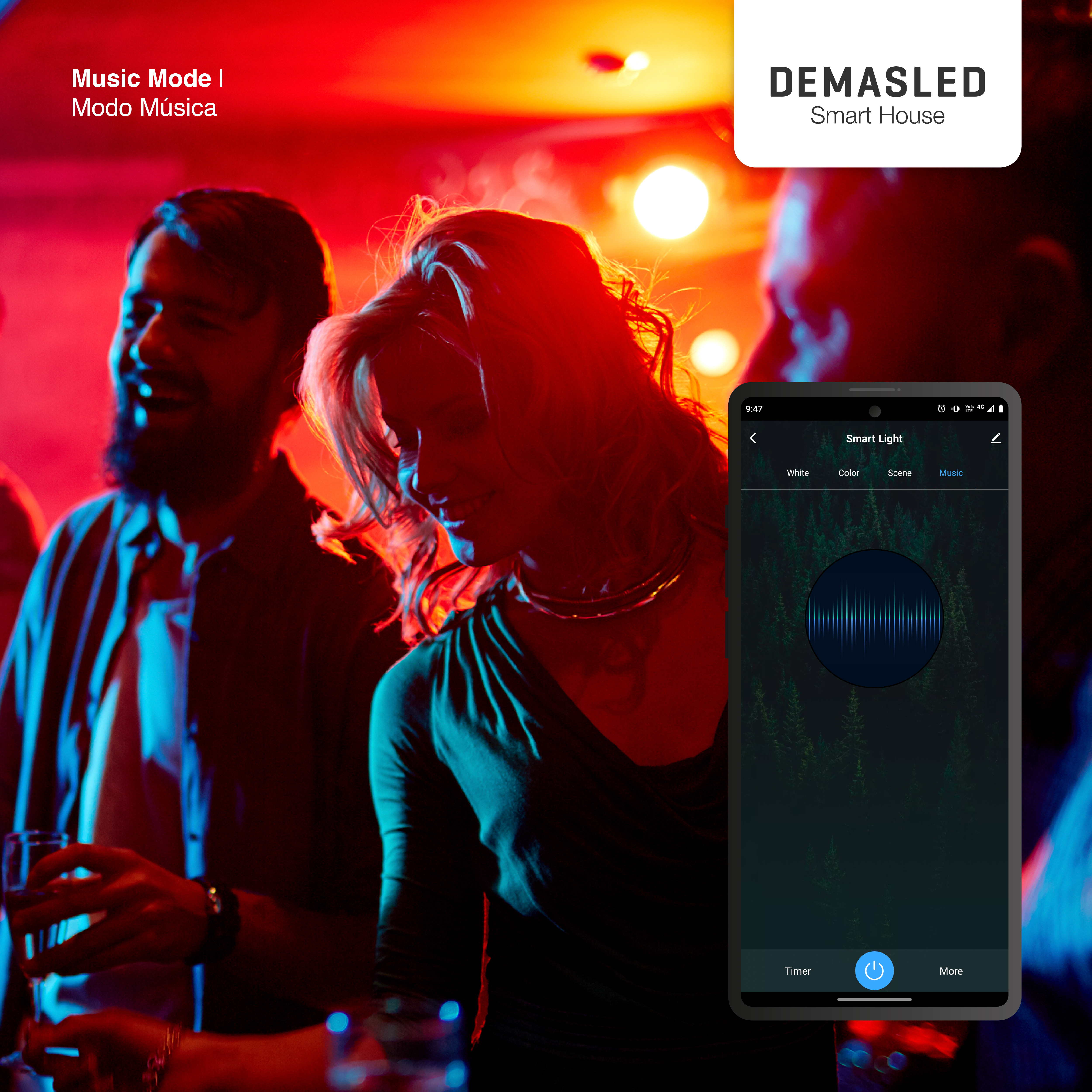 Lámpara LED GU10 5W 65mA 120° RGB-Blanco, 220V