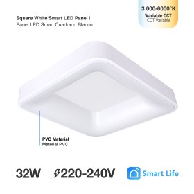 Panel LED Smart Cuadrado Blanco 40x40x9cm 32W 140mA CCT, de Aplicar