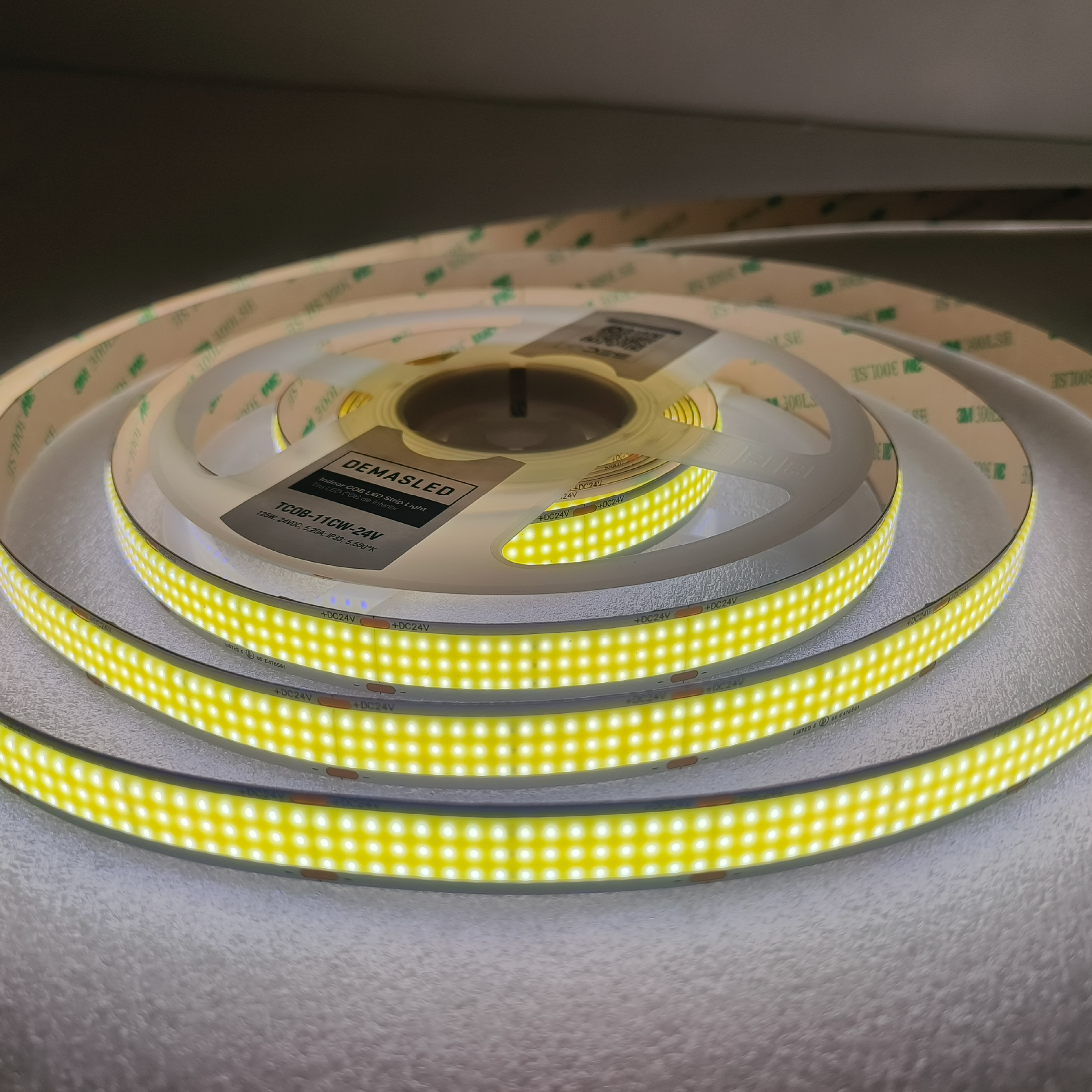 Tira LED COB 24V 25W/m Blanco Frío 2875lm/m 960 LEDs/m, 15mm PCB IP33 x5m 