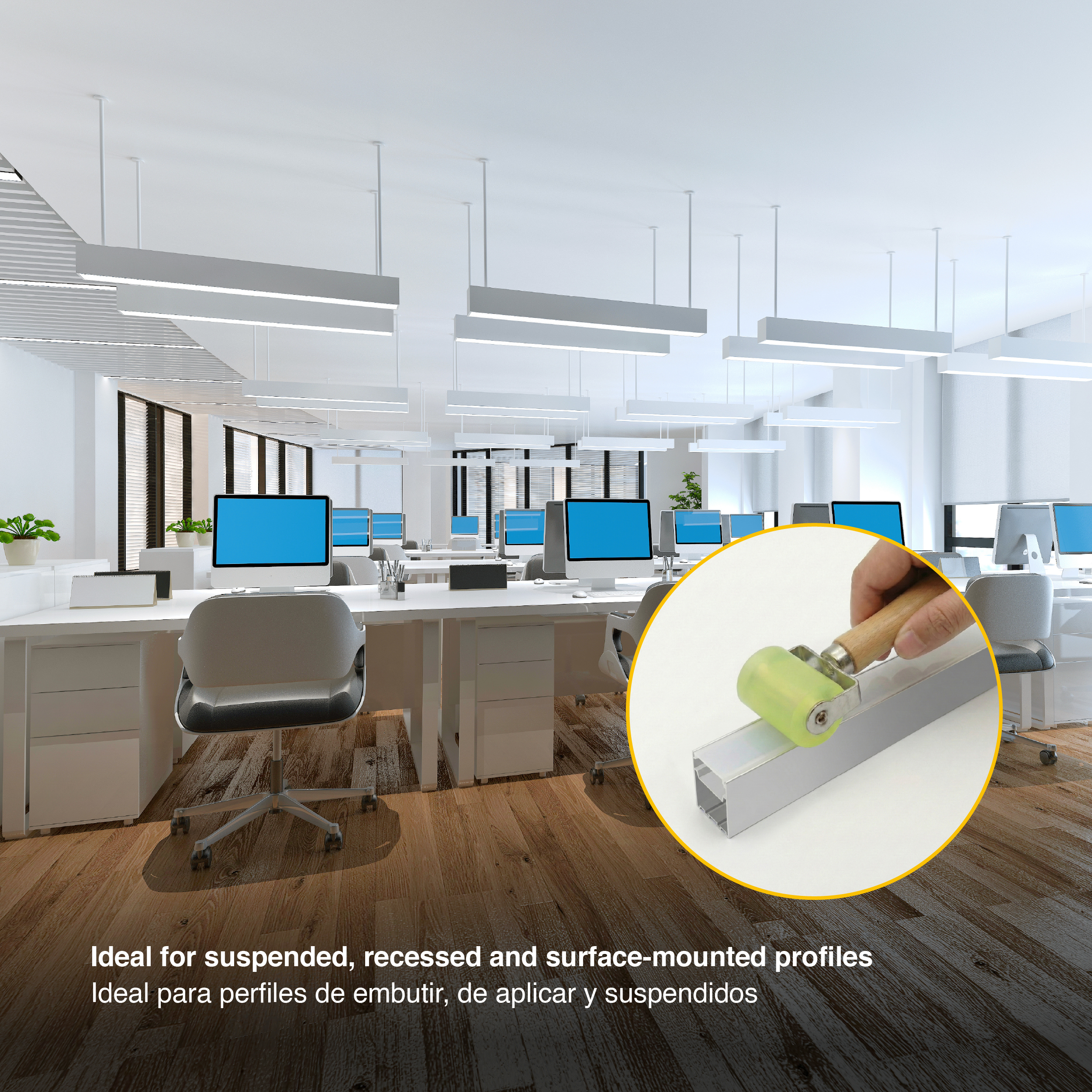 Rodillo  para Instalar covers en Perfiles