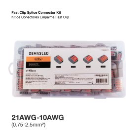 Kit de Conectores Empalme Fast Clip Tipo Wago 2, 3, 4 and 5 Polos x140 piezas