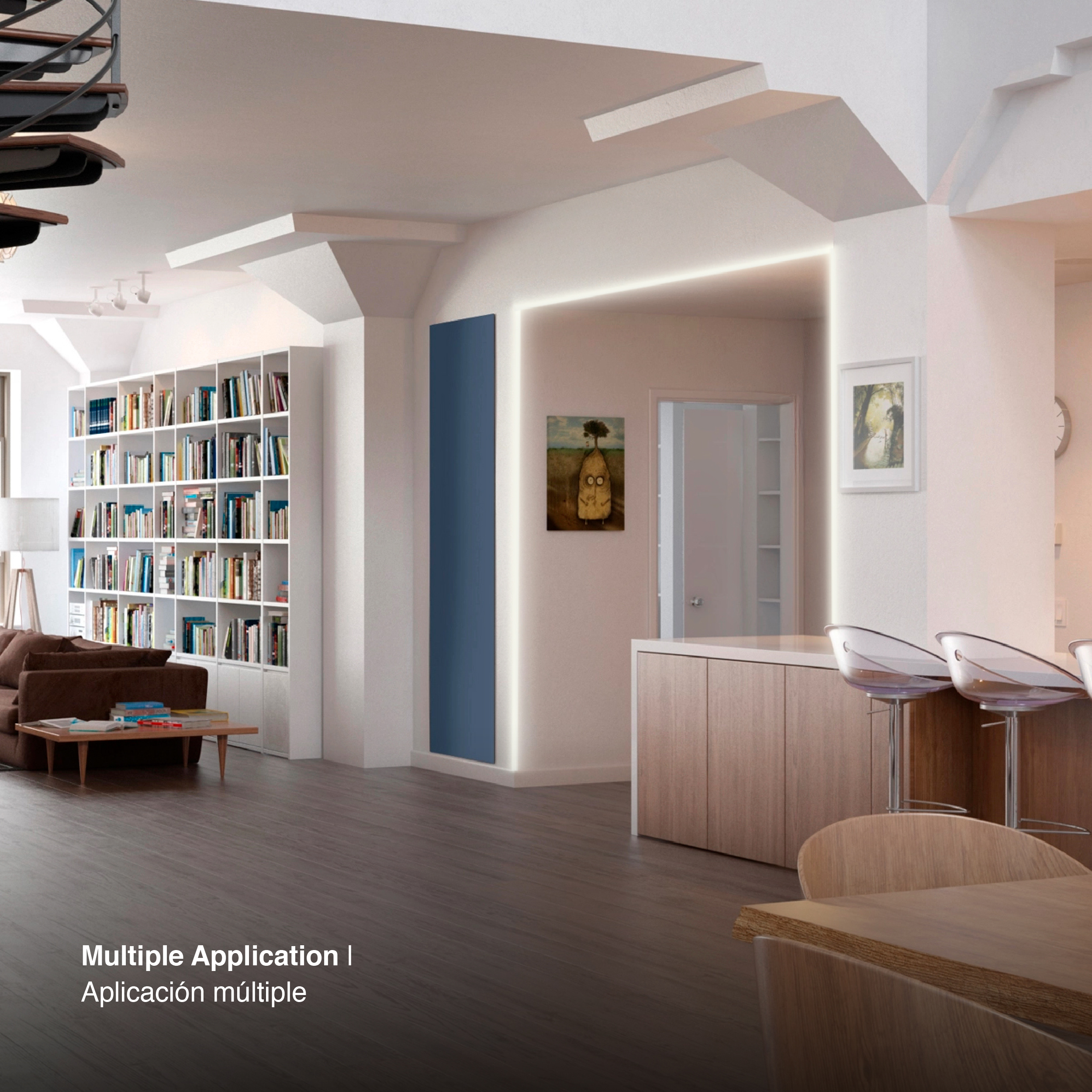 Perfil de Aluminio Esquina Exterior de Embutir 50x22mm Anodizado, Cover Opal Blanco x1m