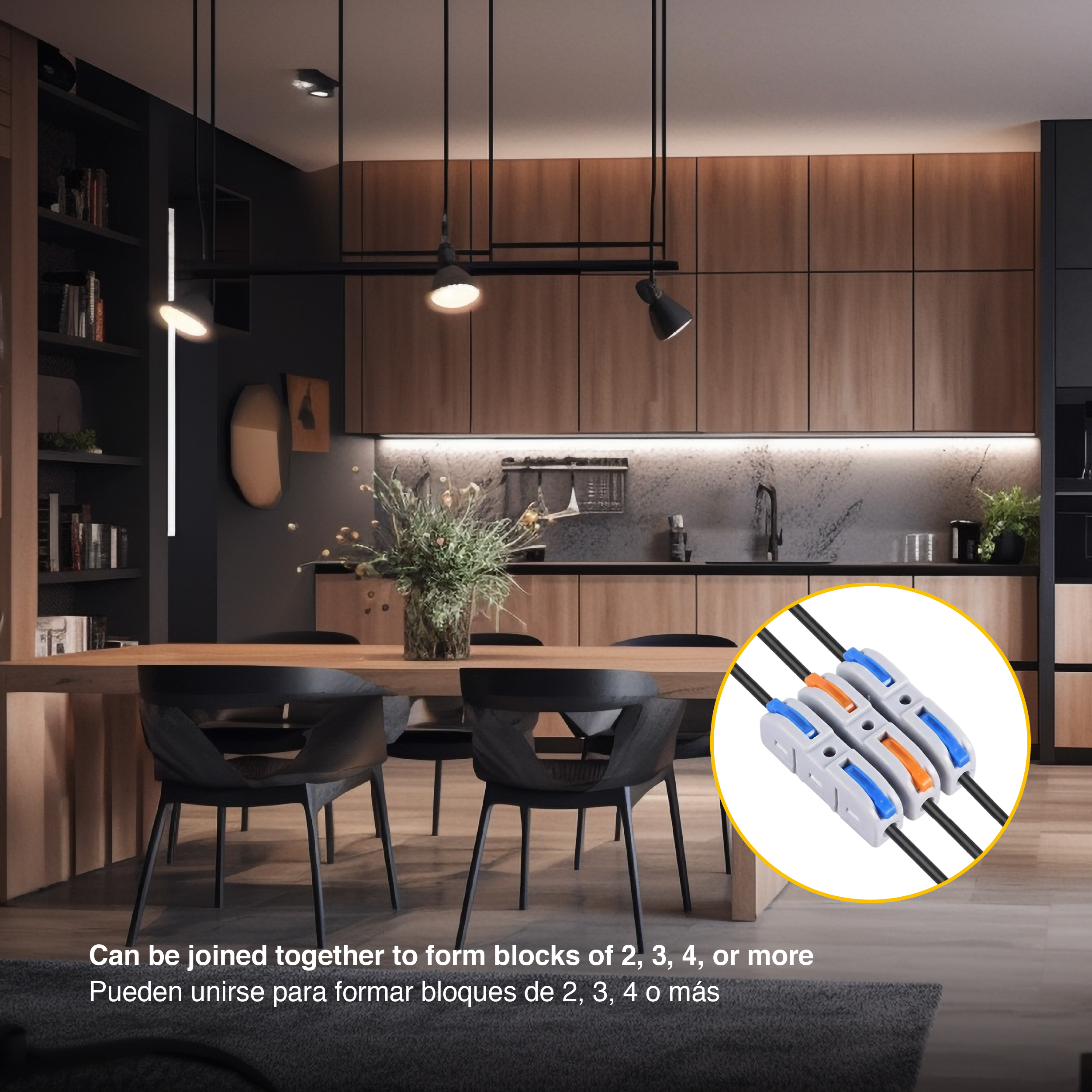 Kit de Conectores Empalme Fast Clip 1 en 1 salida x60 piezas