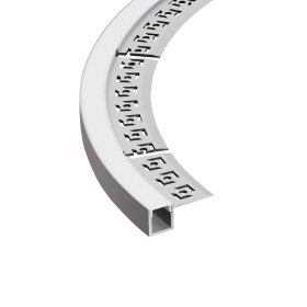 Perfil de Aluminio Flexible con Alas de Embutir 32,8x13,3mm Anodizado, Cover Opal Blanco x2m