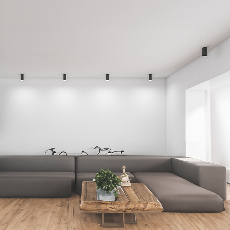 Spot Negro Fijo 5.7x5.7x10cm para Lámparas GU10