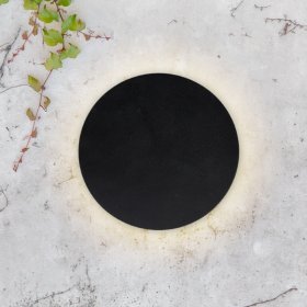 Aplique LED Exterior de Pared Redondo 12W IP65 Negro 15cm 220V Blanco Calido
