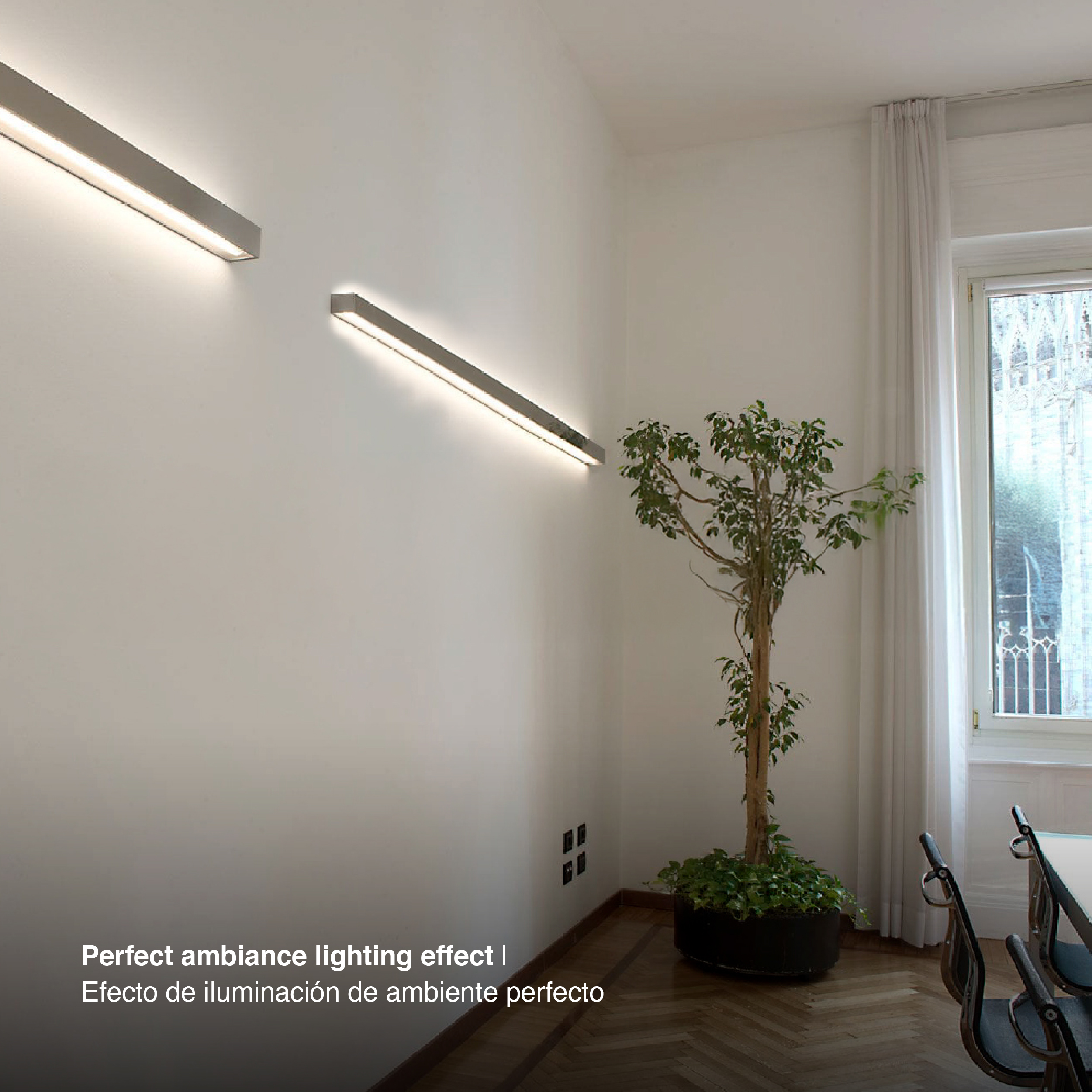 Perfil de Aluminio Duo Bidireccional 42mm Anodizado, Cover Opal Blanco x2m