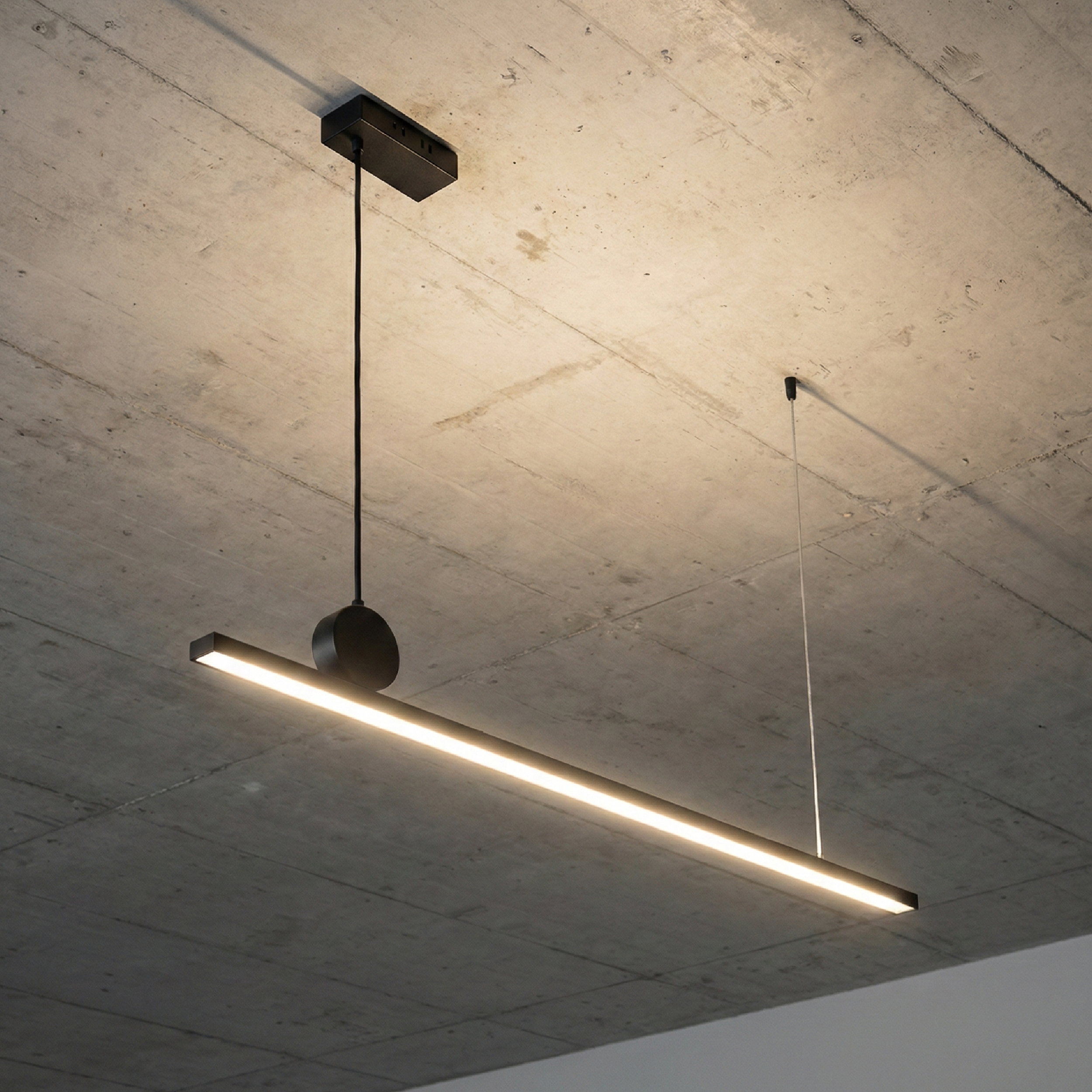 Lámpara LED Suspendida Negro 1180x45mm 40W Blanco Cálido 3000K, 2448lm