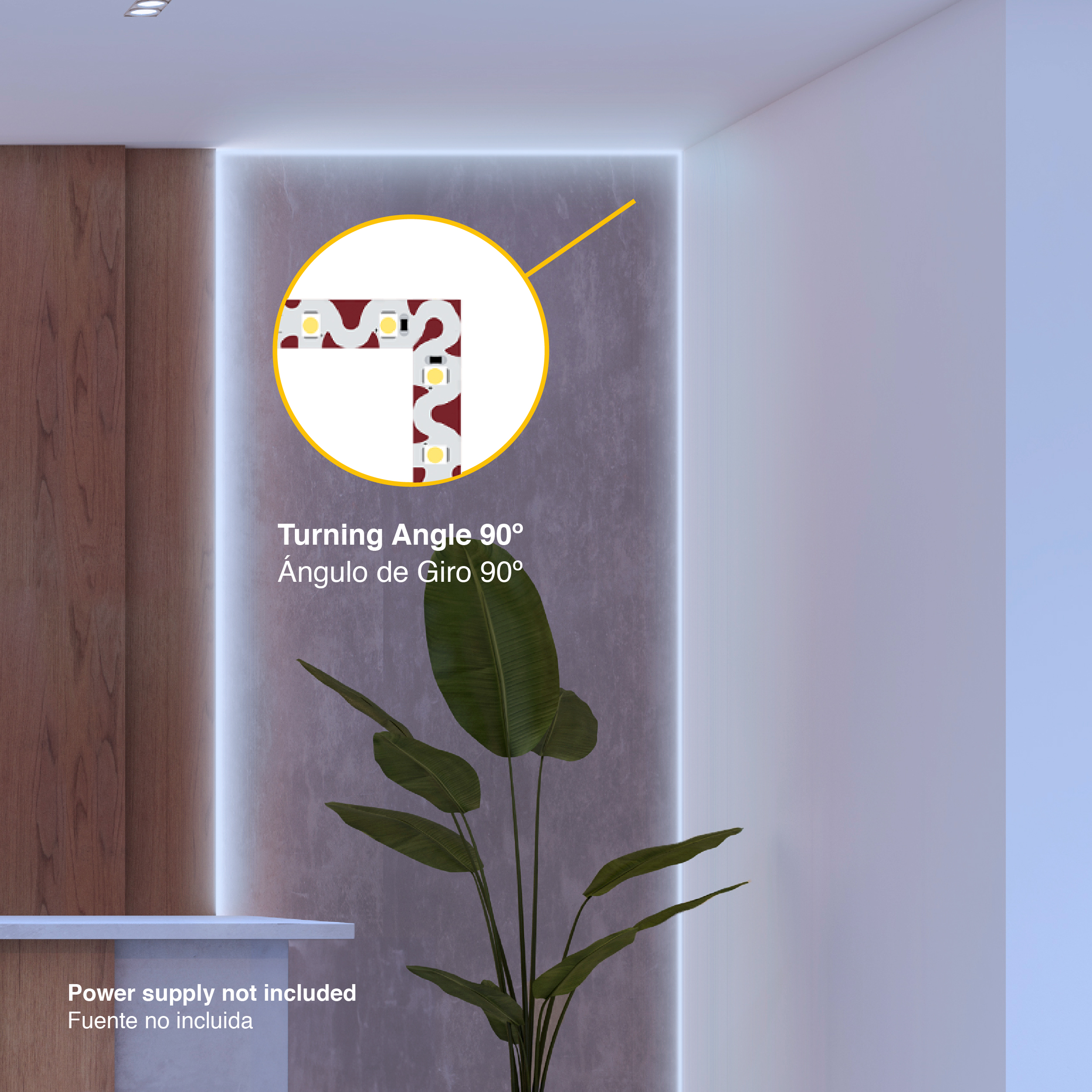 Tira LED Zig-Zag SMD2835 12V 6.9W/m Blanco Frío 495lm/m 60LEDs/m, 6mm, 5m