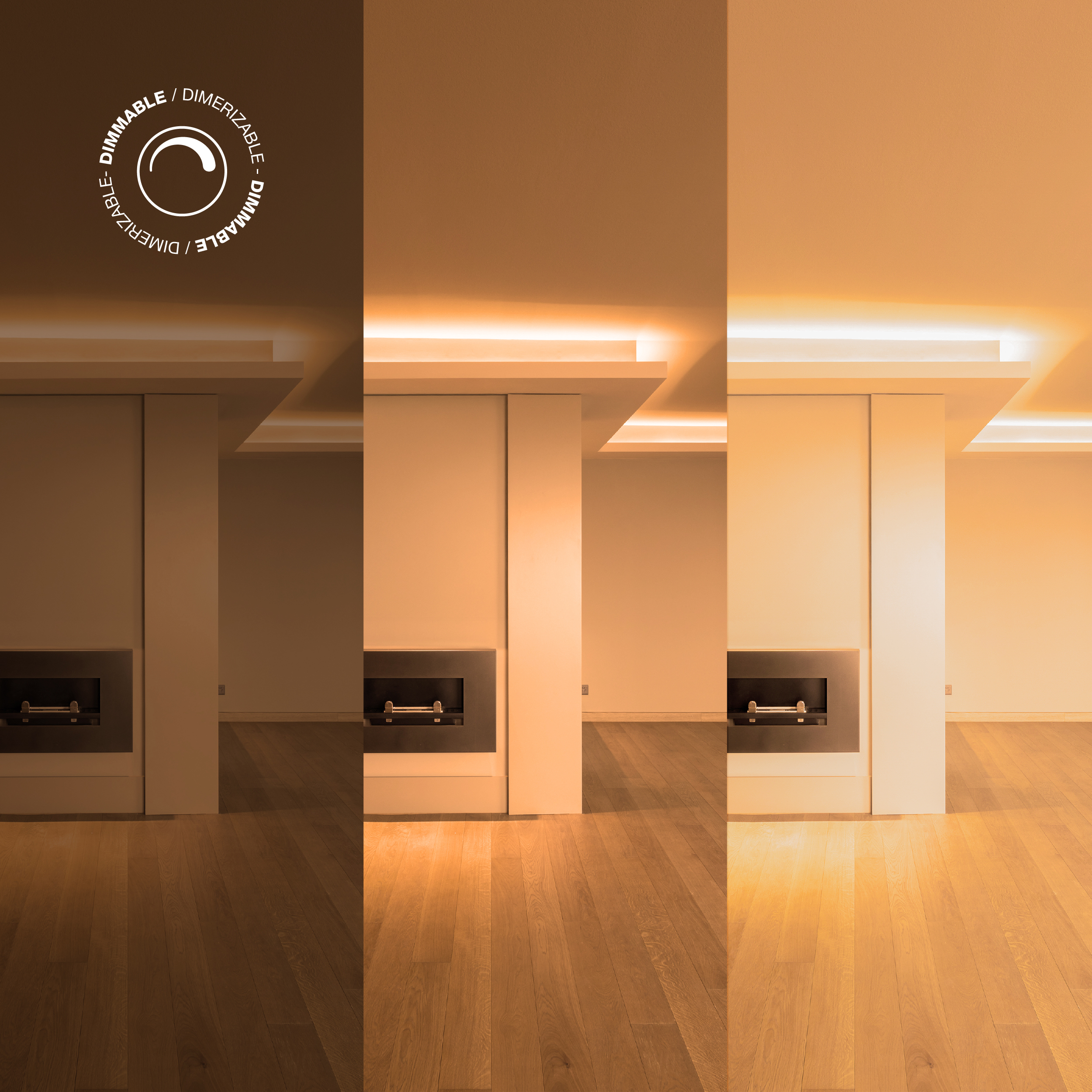 Tira LED COB 24V 11W/m, Blanco Extra Cálido 2300K 850lm/m 480LEDs/m, 8mm, 5m