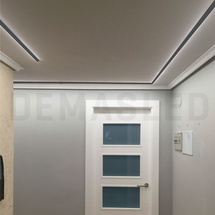 Perfil de Aluminio U 17x14,5mm Negro, Cover Opal Negro x2m