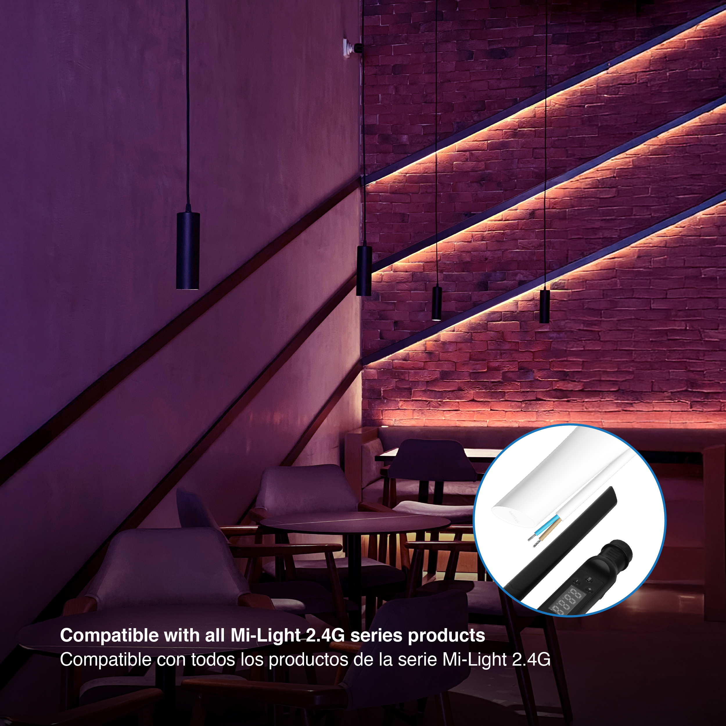 Control Remoto RGB+CCT táctil de 4 zonas 3V 2.4 GHz