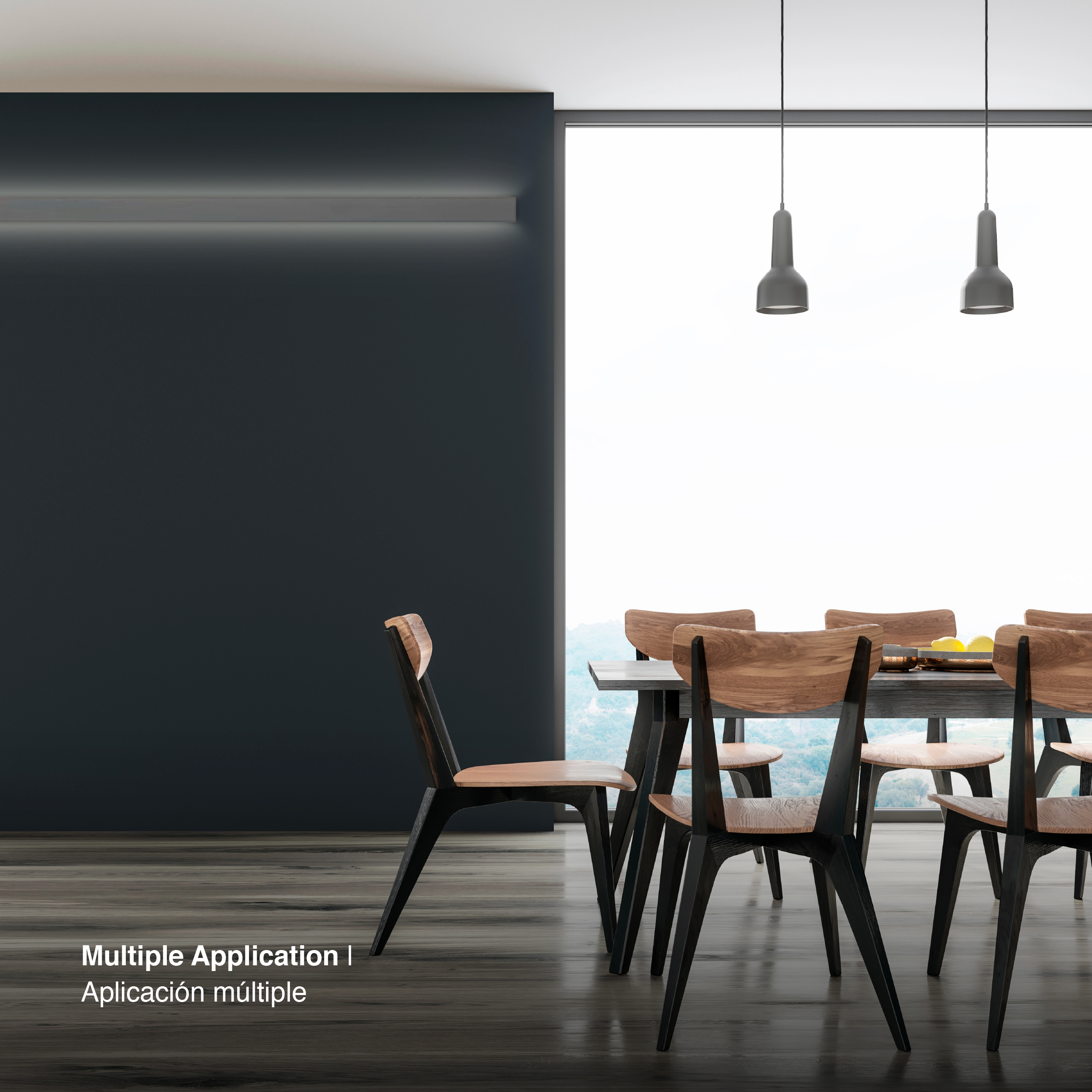 Perfil de Aluminio Duo Bidireccional 49x17mm Anodizado, Cover Opal Blanco x2m