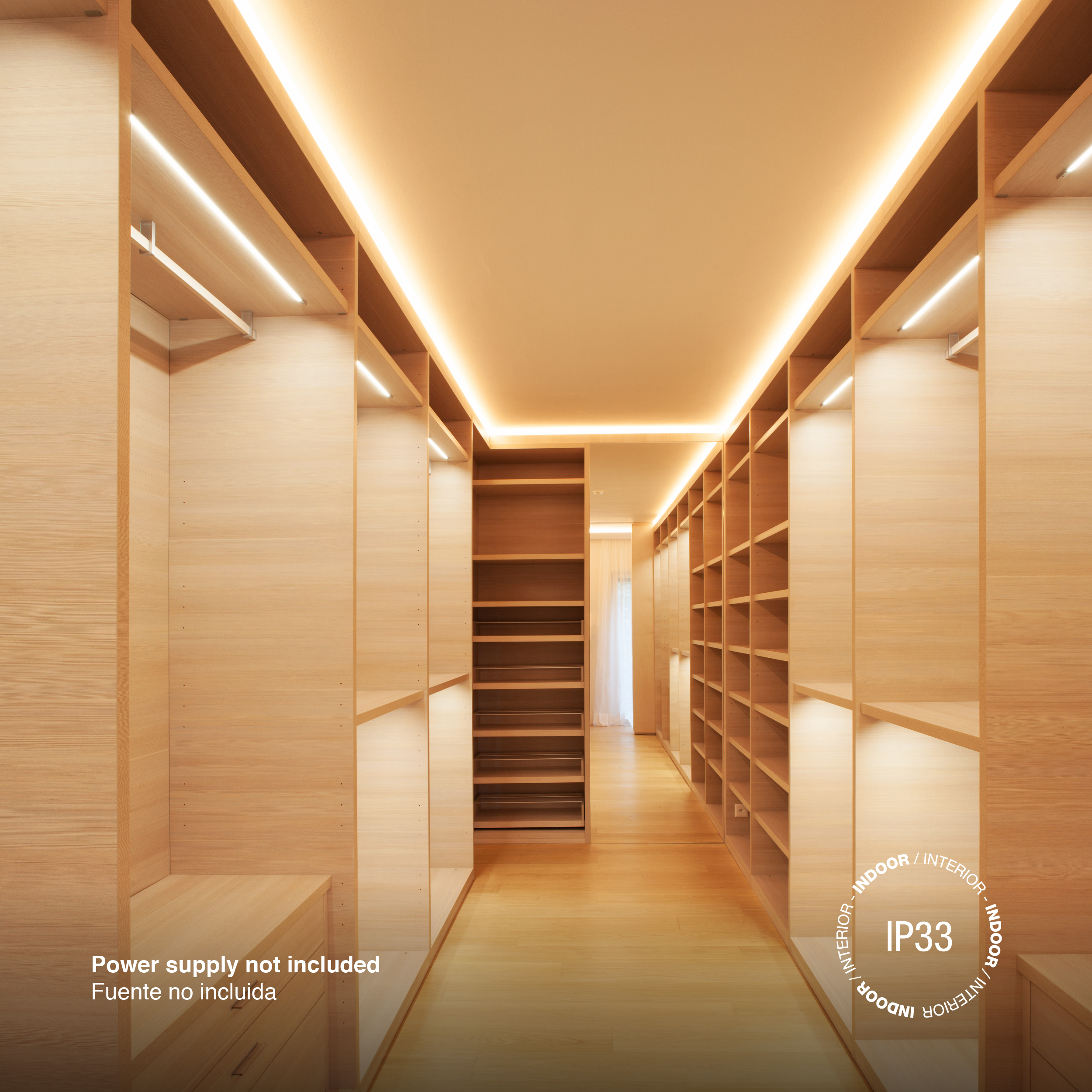 Tira LED COB 24V 11W/m, Blanco Cálido 1000lm/m 480LEDs/m, 8mm, x40cm