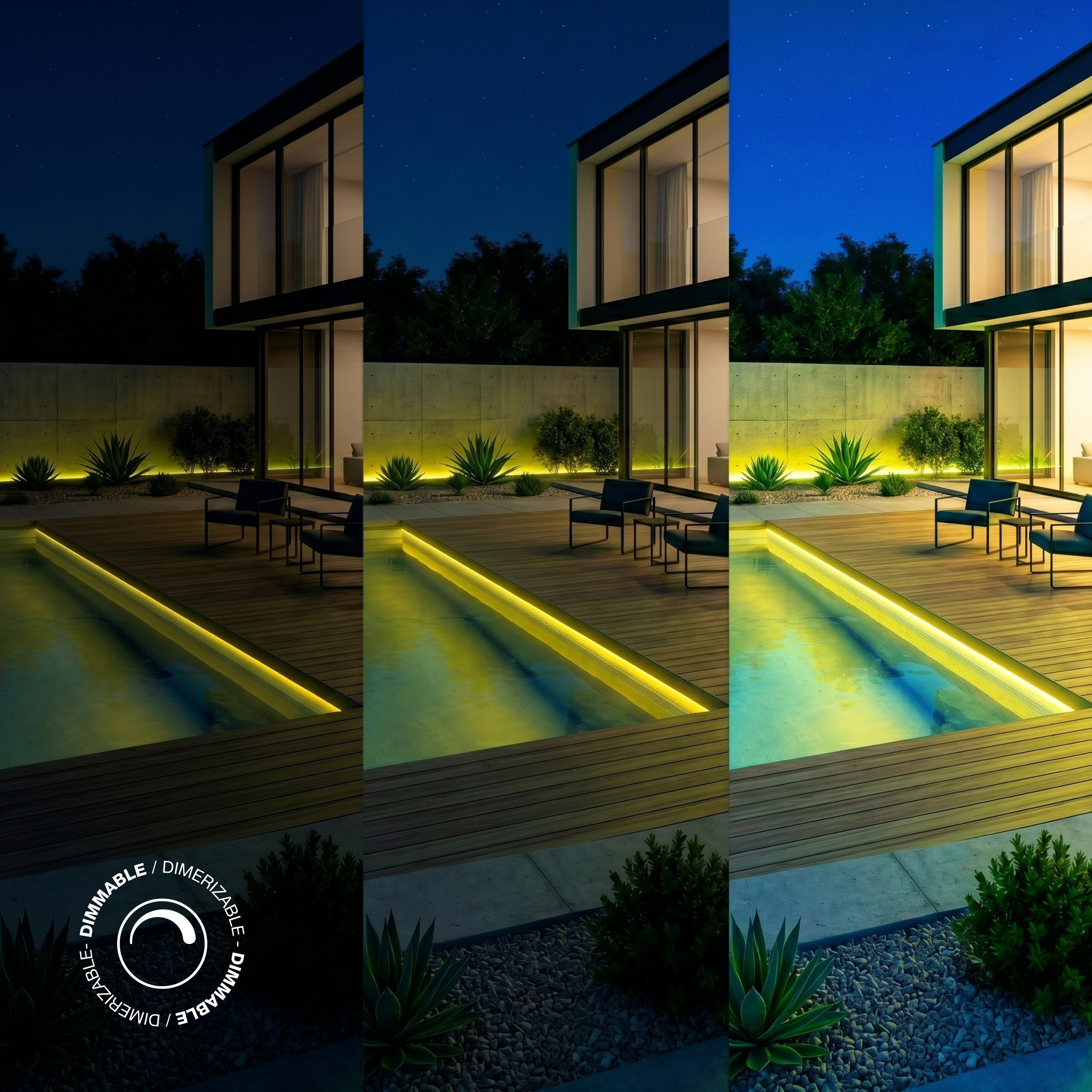 Tira LED COB 24V 11W/m Amarillo 550lm/m, 8mm, IP68, 5m