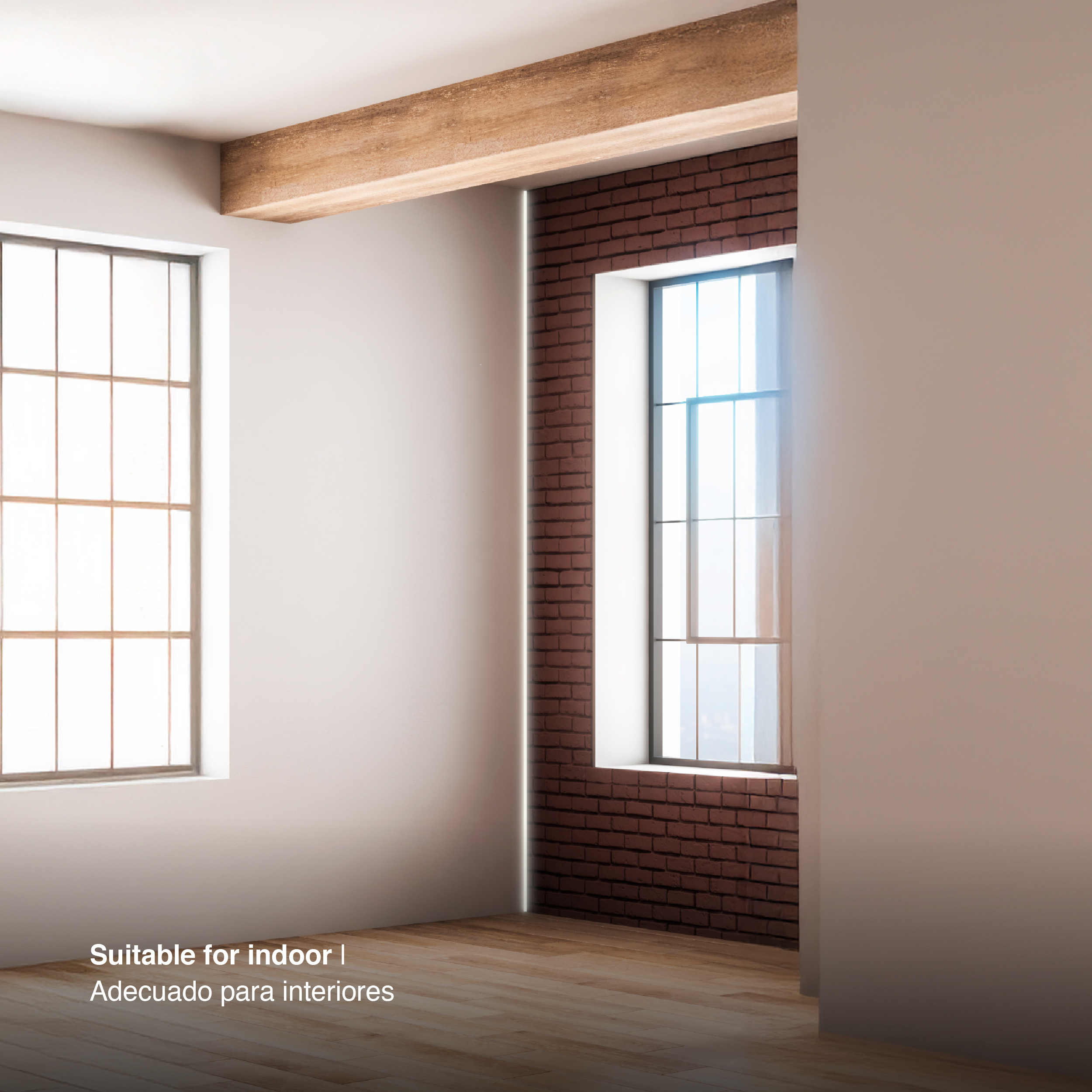 Perfil de Aluminio Esquina Interior de Embutir 50x25,3mm Anodizado, Cover Opal Blanco x2m