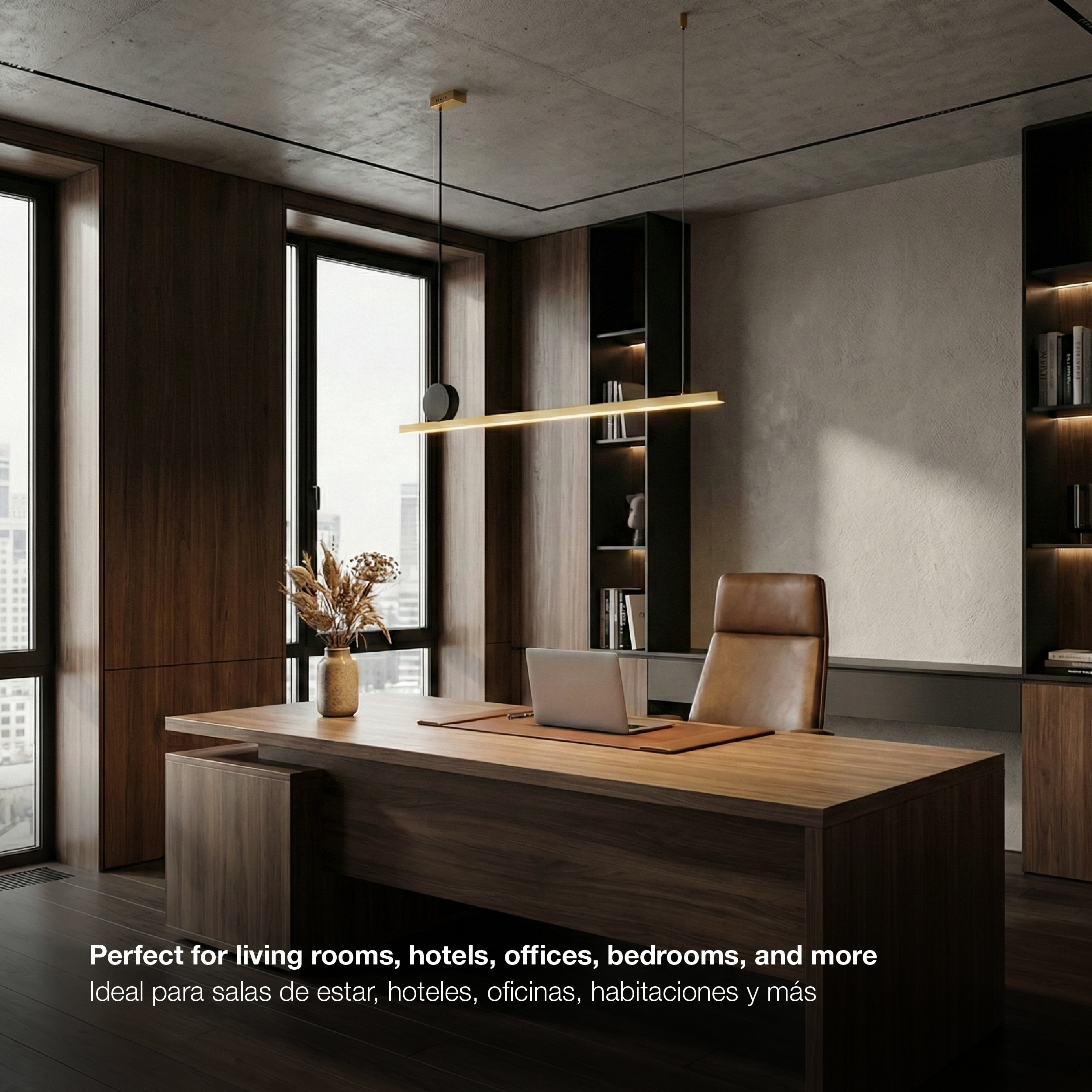 Lámpara LED Suspendida Cobre 1180x45mm 40W Blanco Cálido 3000K, 2448lm