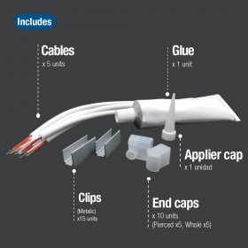 Kit de accesorios para tiras LED exterior, tex-07-a2