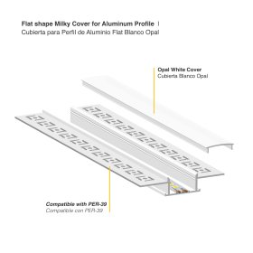 Cubierta para Perfil de Aluminio 88x18,5mm FLAT Blanco Opal, 16m