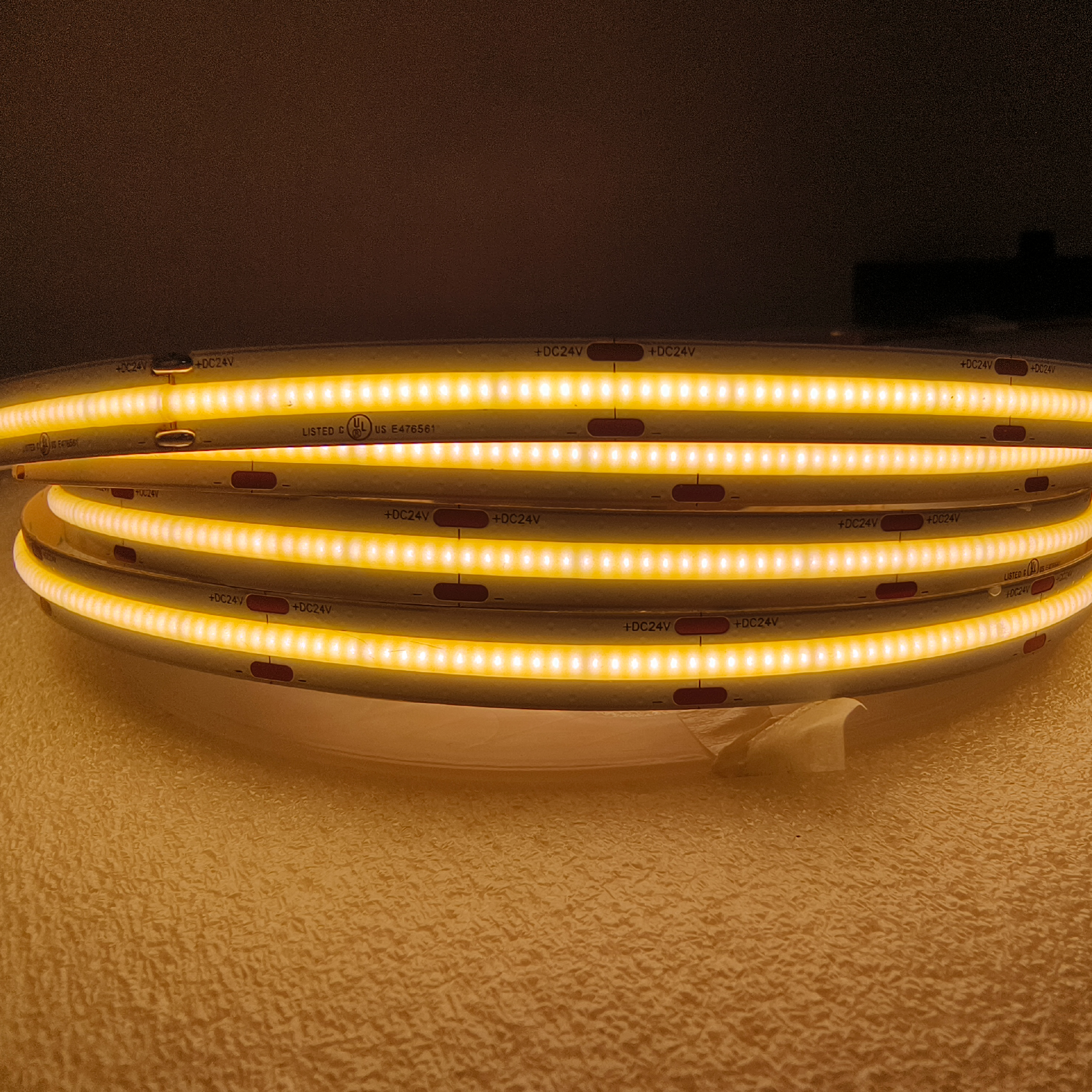 Tira LED COB 24V 15W/m Blanco Cálido 1500lm/m 528 LEDs/m, 10mm PCB IP33 x5m