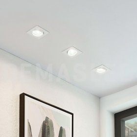 Spot Plástico Móvil Blanco 9.2x9.2cm Corte 7.5cm para Lámparas GU10