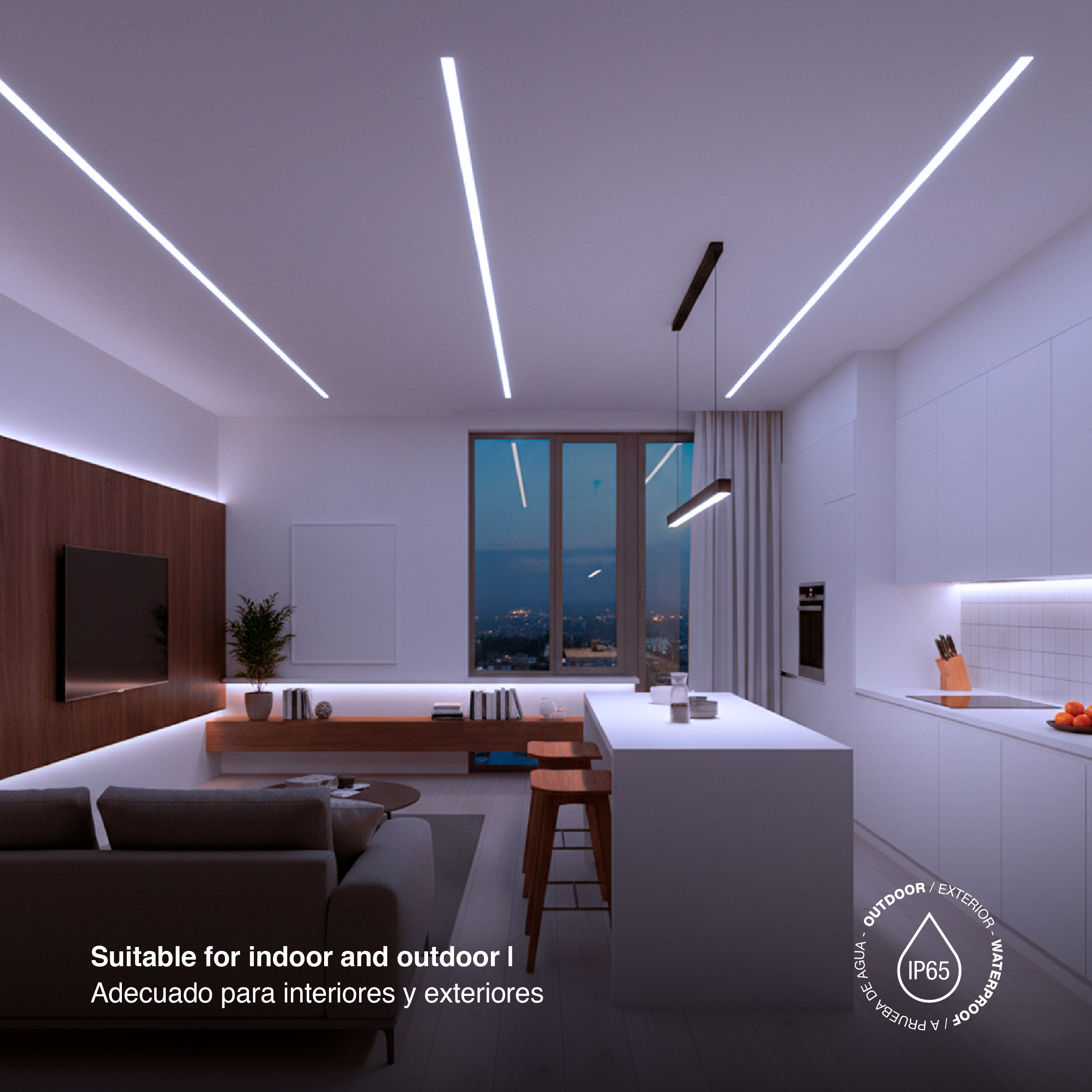 Tira LED COB IP67 220-240V, 400W Blanco Frío 6500K 560LEDs/m, 50m