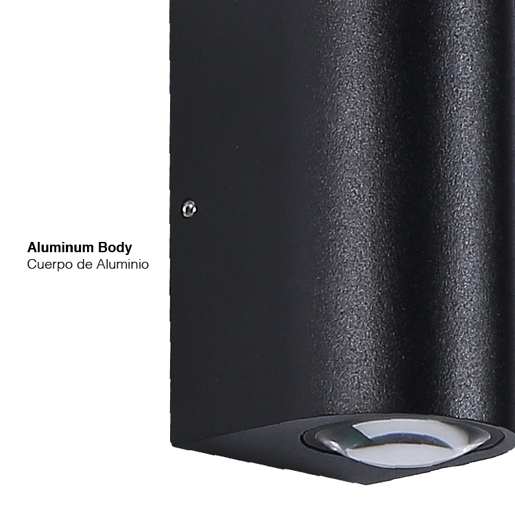 Aplique LED Exterior de Pared Bidireccional 10W IP65 Negro 10cm 220V Blanco Neutro