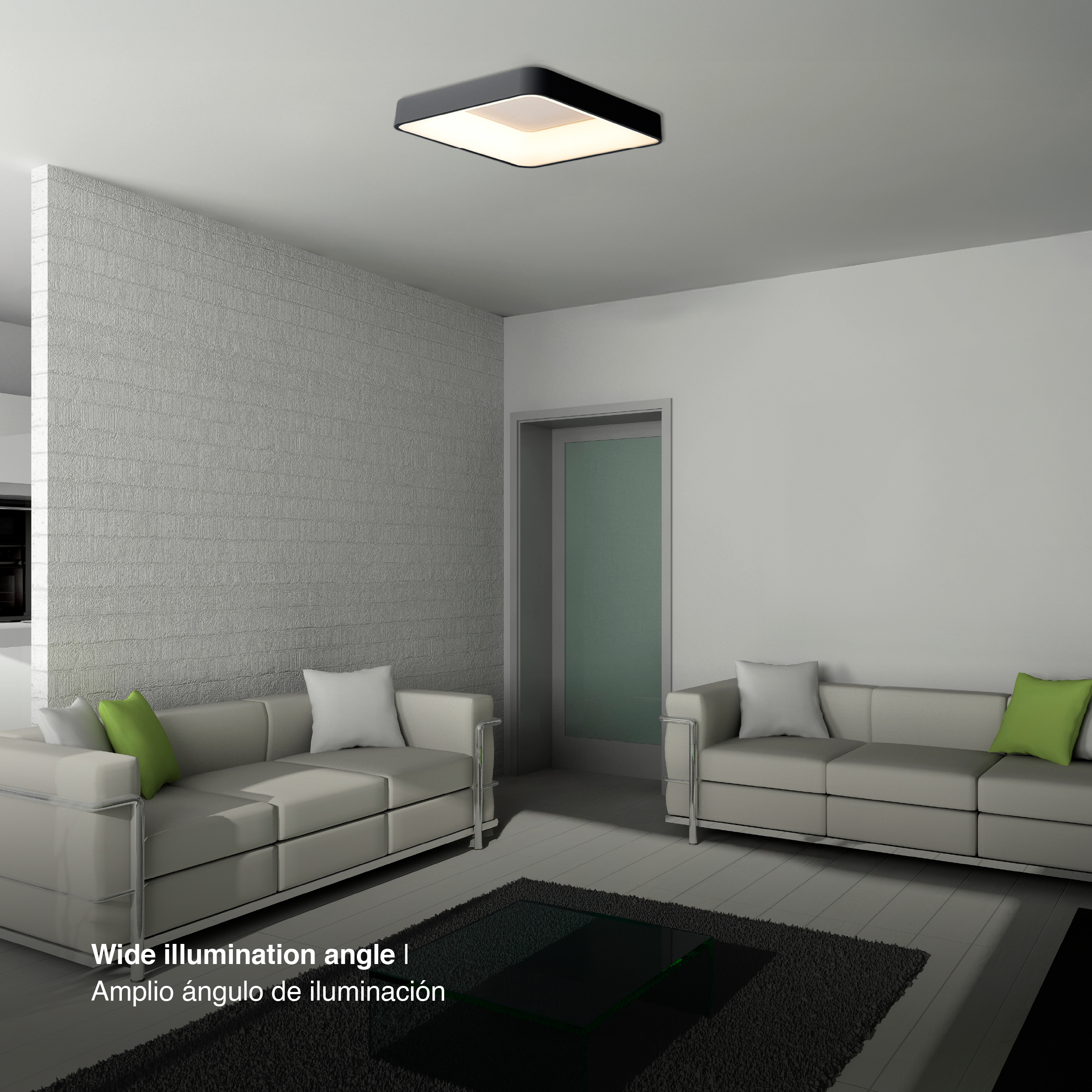 Panel LED Smart Cuadrado Negro 60x60x9cm 60W 270mA CCT, de Aplicar