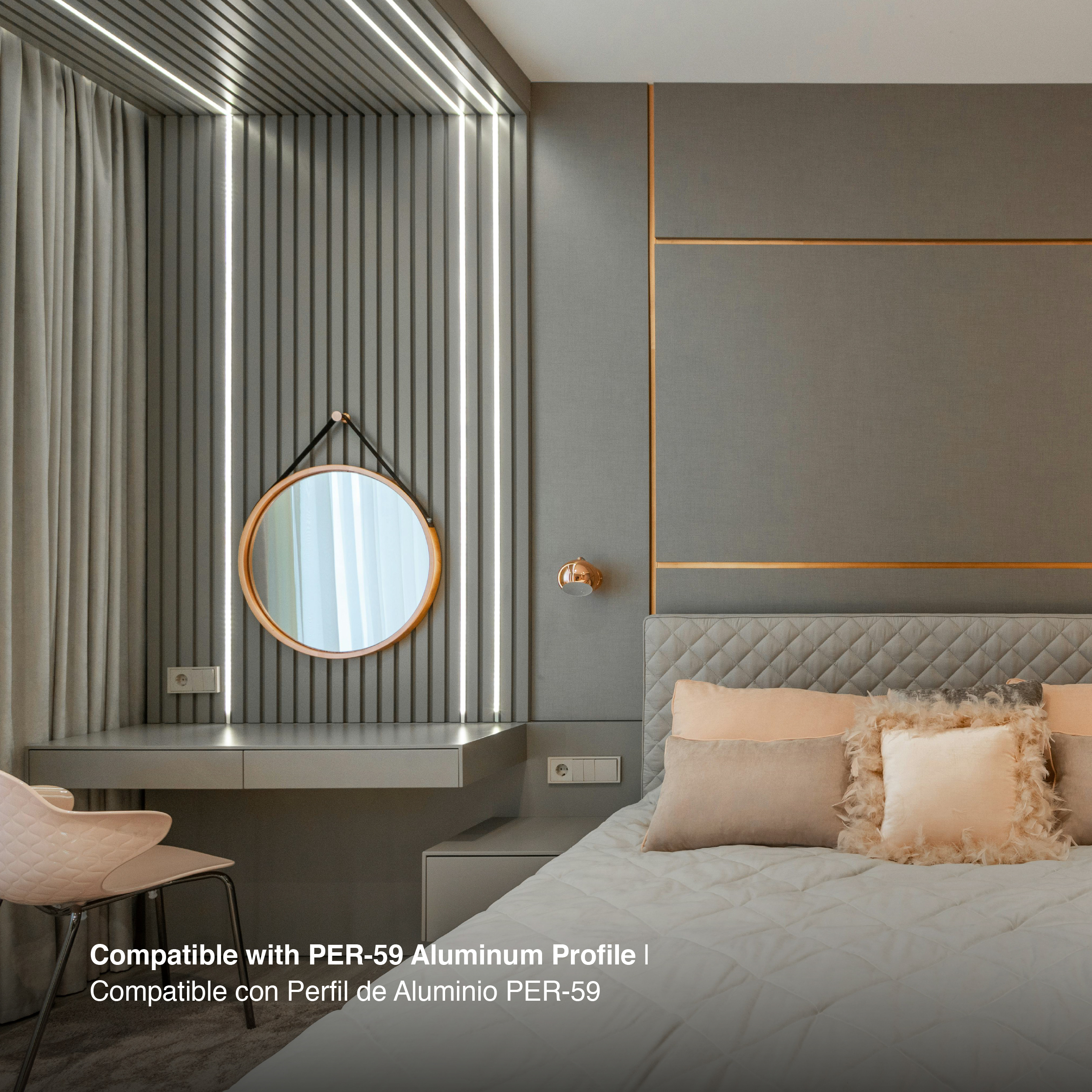 Kit de 2 Tapas y 2 Clips para Perfil de Aluminio , PER-59