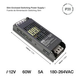 Fuente de Alimentación Switching SLIM 12V 60W 5A - Interior