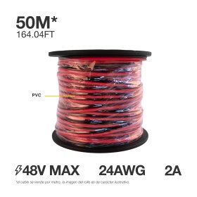 Cable de 24 AWG para LED Monocromático, 0.5mm, 48V Máx x50m