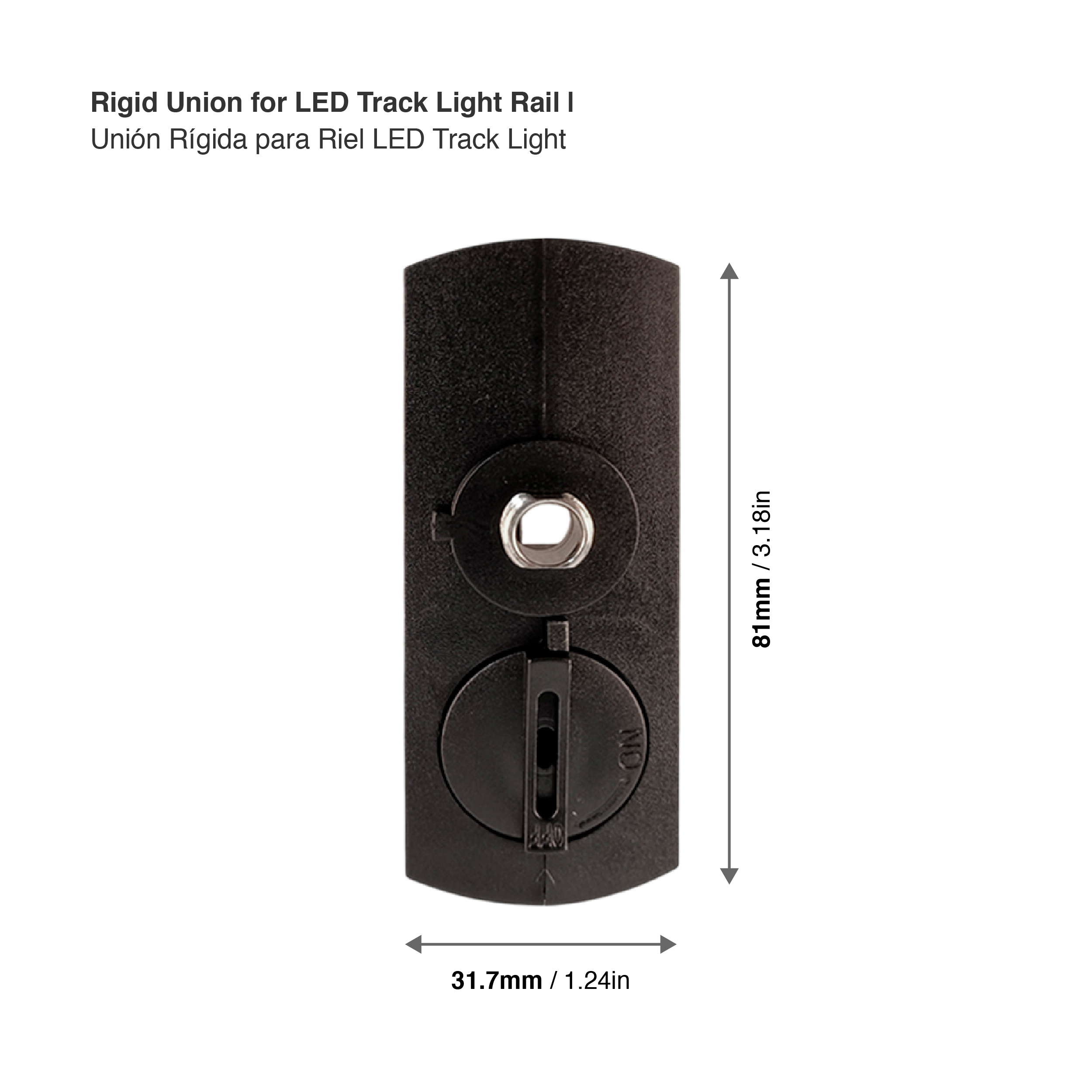 Adaptador para Riel LED Track Light Negro 