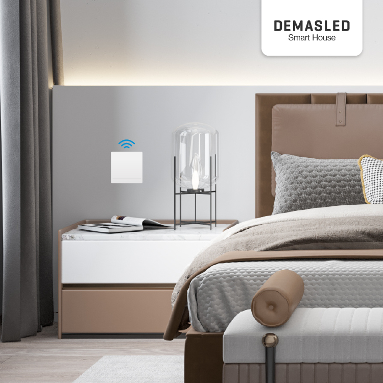 Tecla inalámbrica RF, 1 Efecto Smart House, Blanco