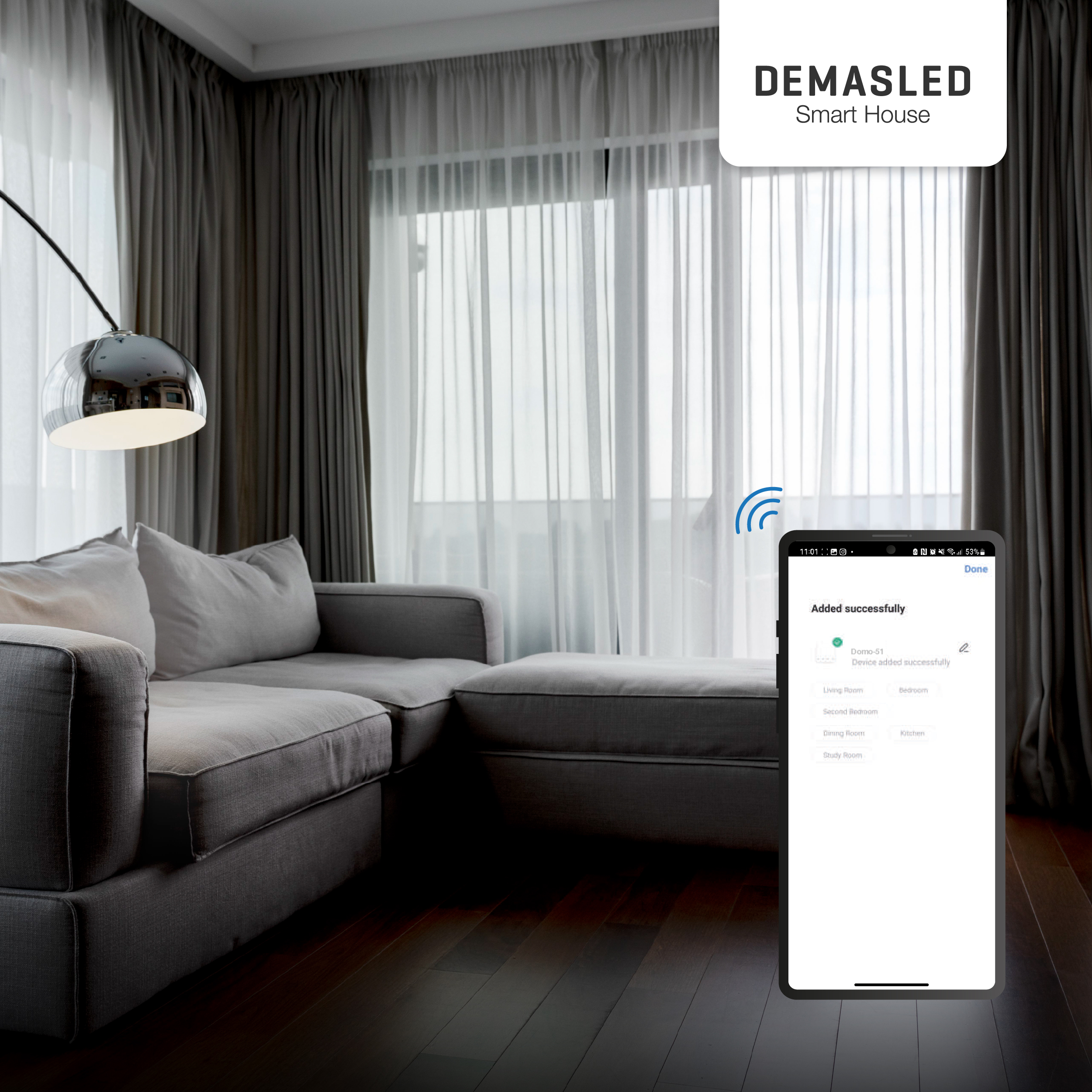 Tecla Smart WiFi Switch de Cortina Negro