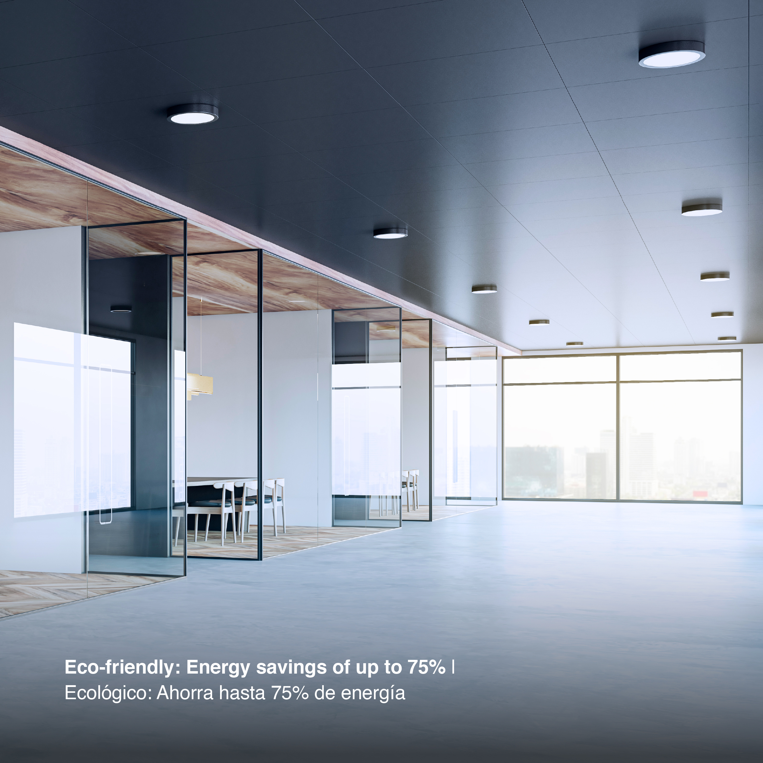 Plafón LED redondo negro de 22cm 18W 1230lm blanco Frío, de aplicar