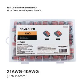 Kit de Conectores Empalme Fast Clip 2 y 3 Polos x110 piezas