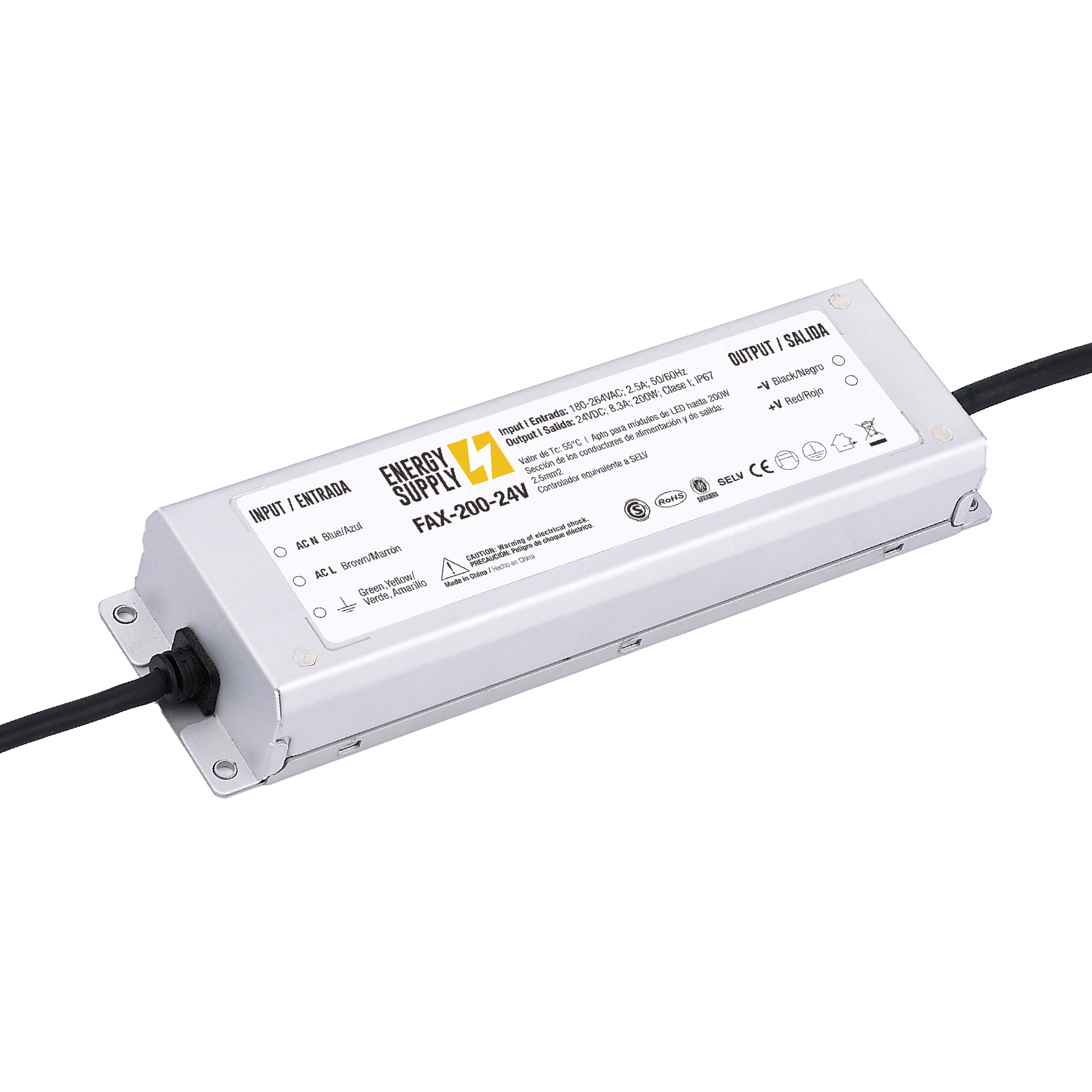 Fuente Switching 24V 8.3A 199W, 180-264VAC Exterior IP67