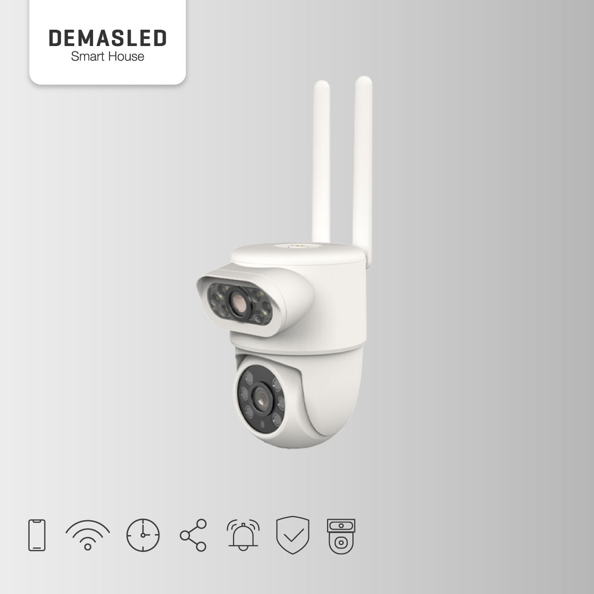 Cámara DUAL Smart WiFi 2MP Full HD para Exteriores 12V IP65