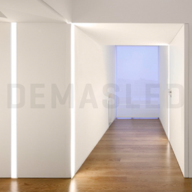 Perfil de Aluminio Flat 23x10mm Anodizado, Cover Opal Blanco x2m